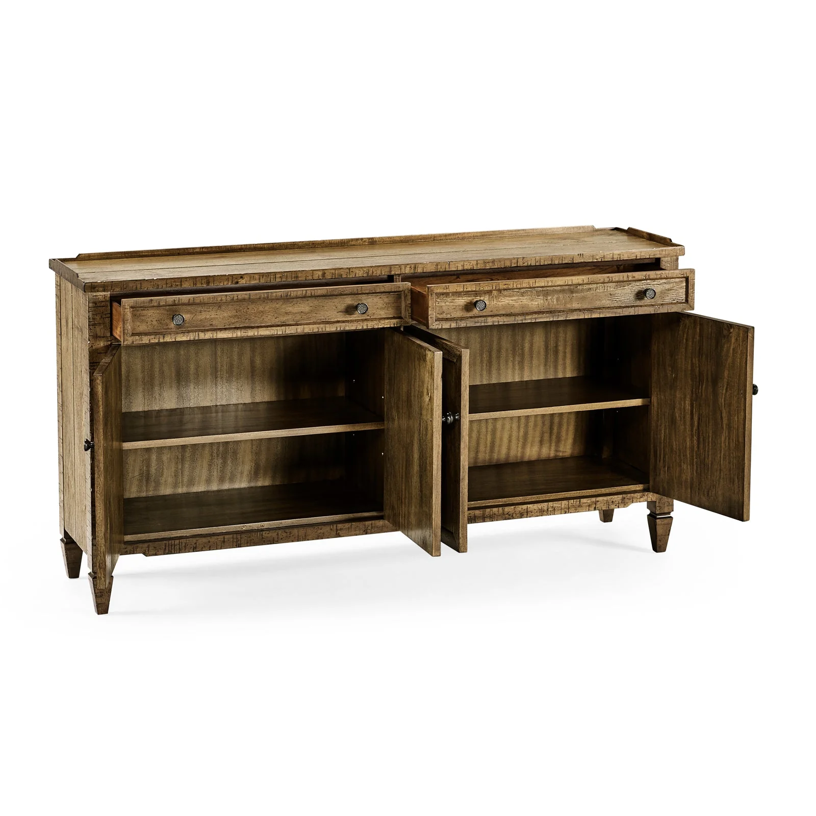 Jonathan Charles 34" Medium Driftwood Four Door Sideboard (491025-DTM) - Image 2