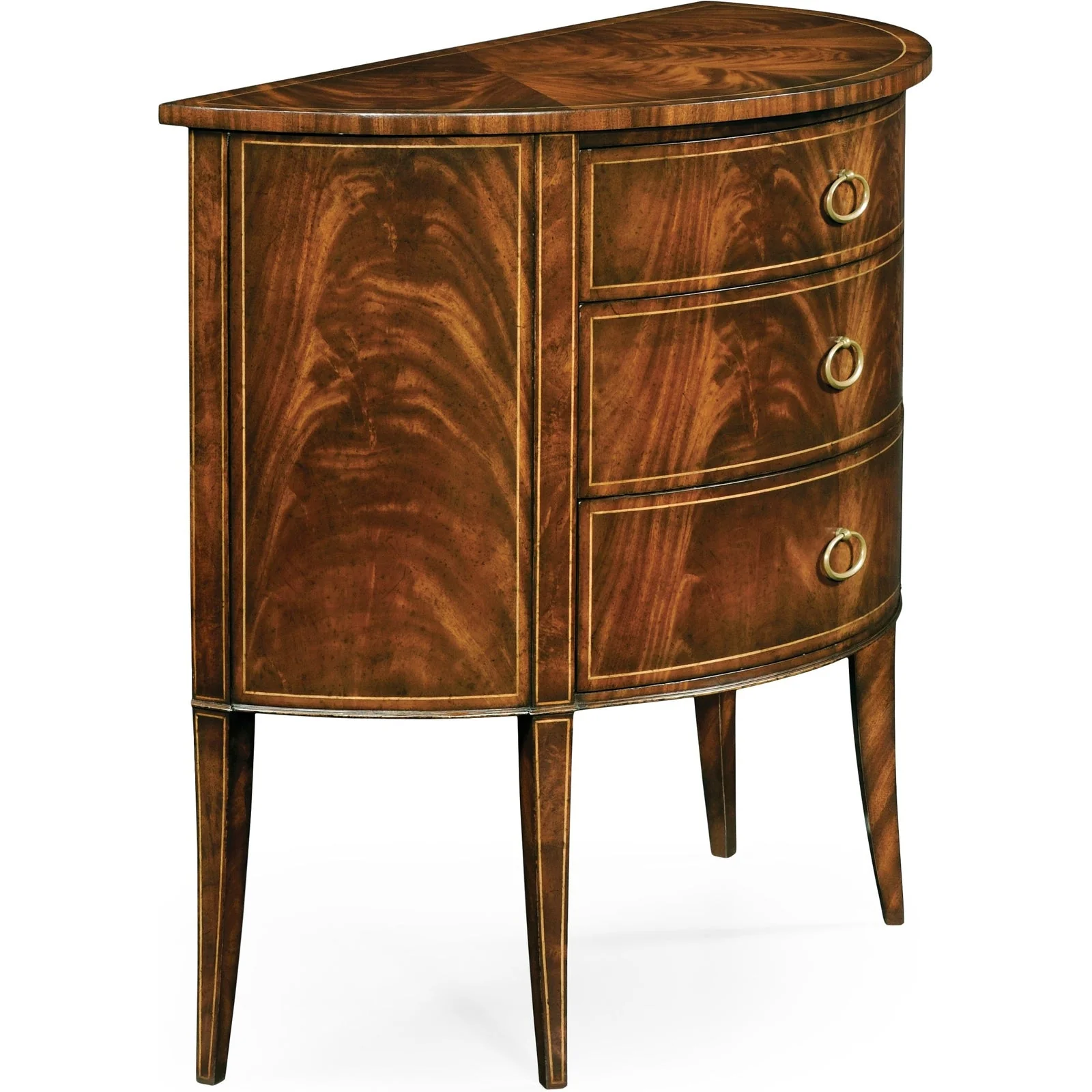 Jonathan Charles Biedermeier Style Mahogany Demilune Cabinet (494004-LAM) - Image 3