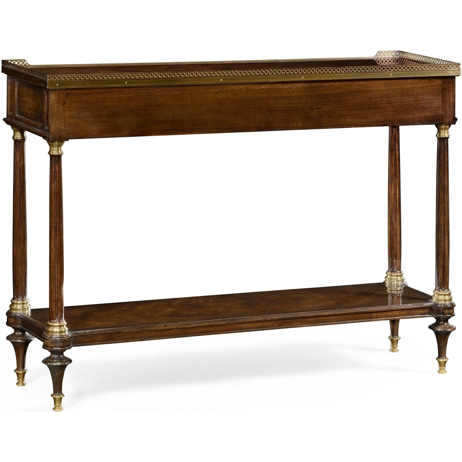 Jonathan Charles Brompton French Style Mahogany Console with Brass Gallery (494892-BMA) - Image 3
