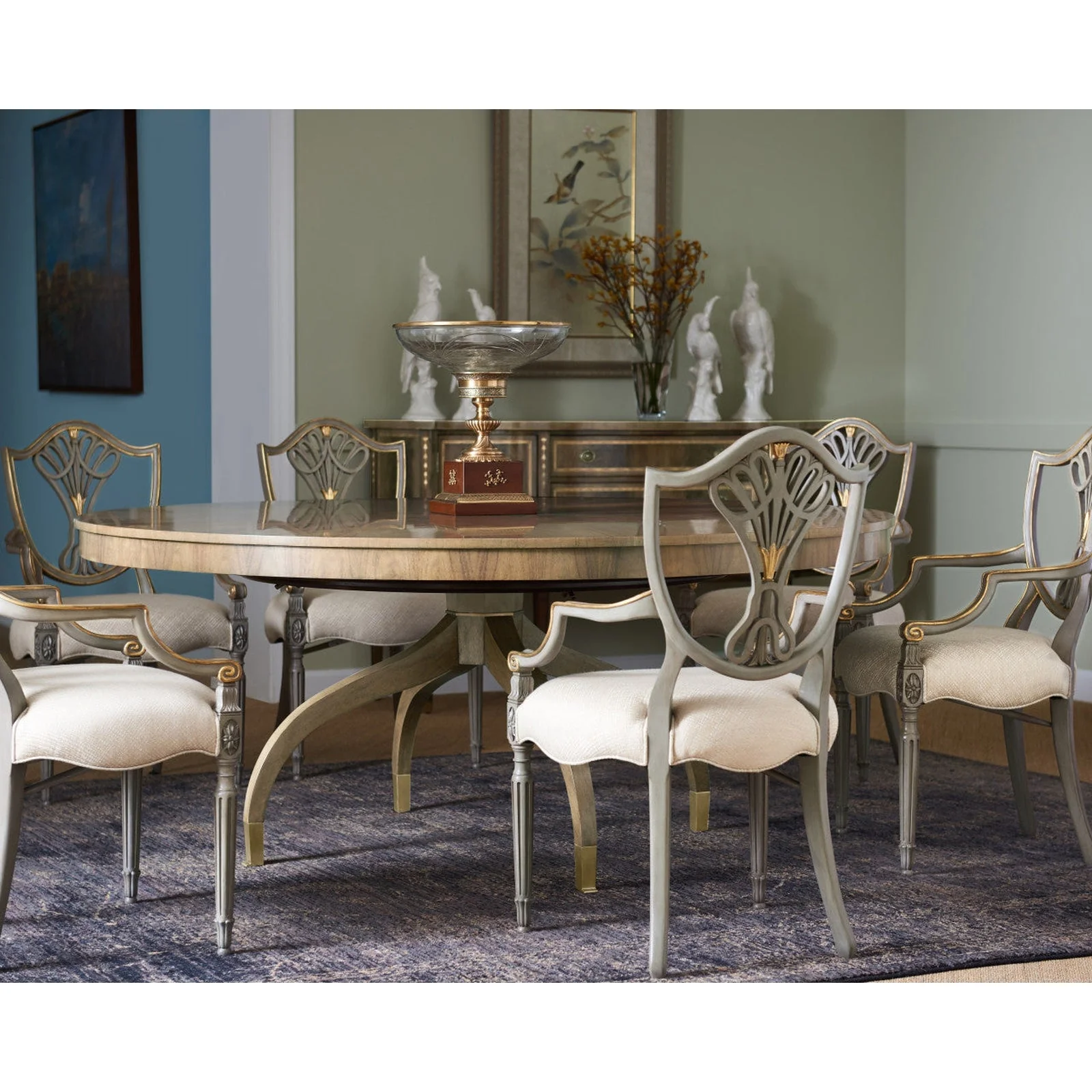 Jonathan Charles Buckingham Circular Dining Table (496034-72D-WBL) - Image 2