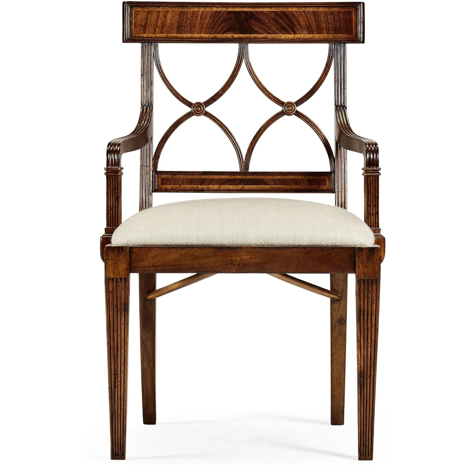 Jonathan Charles Buckingham Curved Back Arm Chair (494347-AC-MAH-F200) - Set of 2 - Image 2