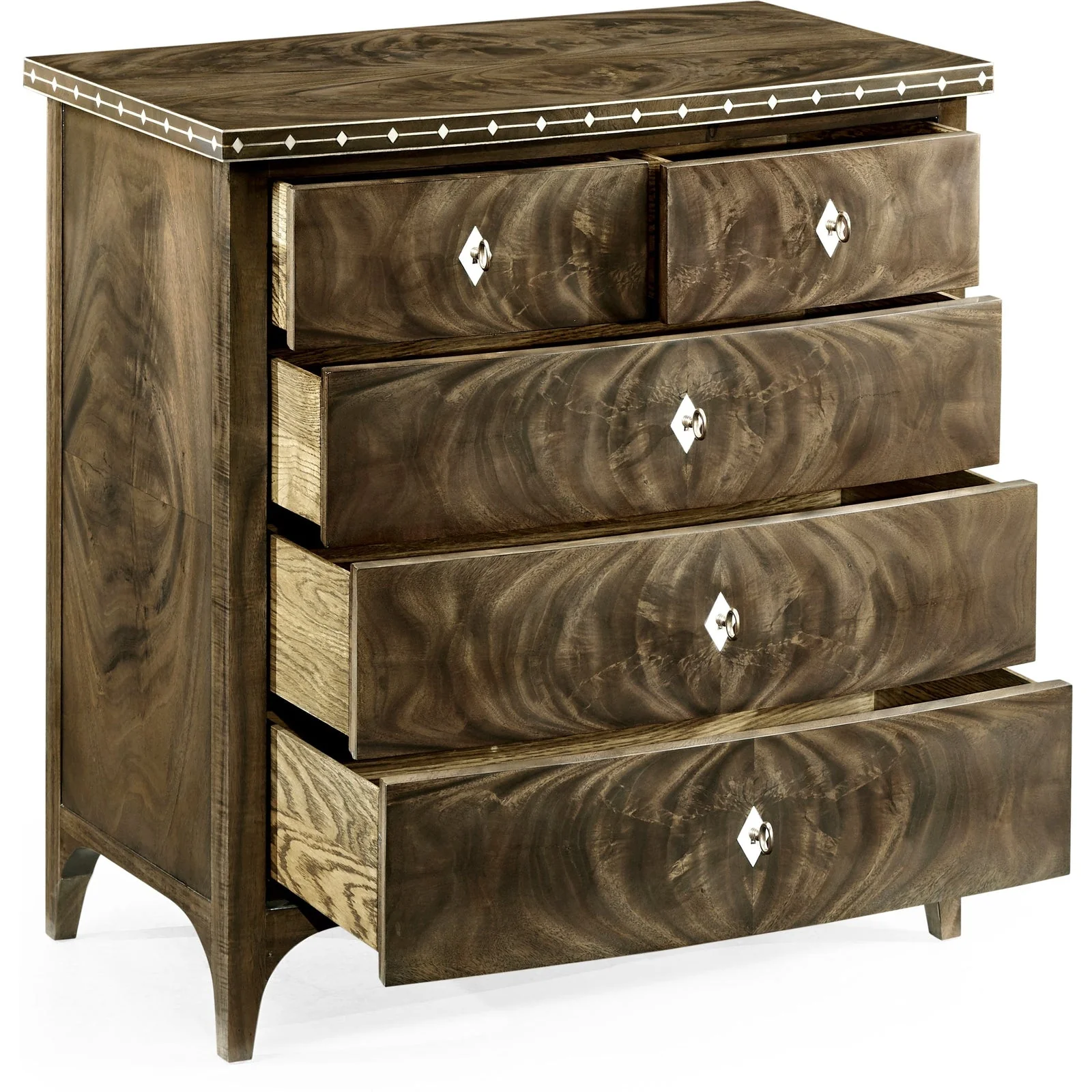 Jonathan Charles Buckingham Small Bleached Chest of Drawers with Bone Inlay (495832-MBL) - Image 3