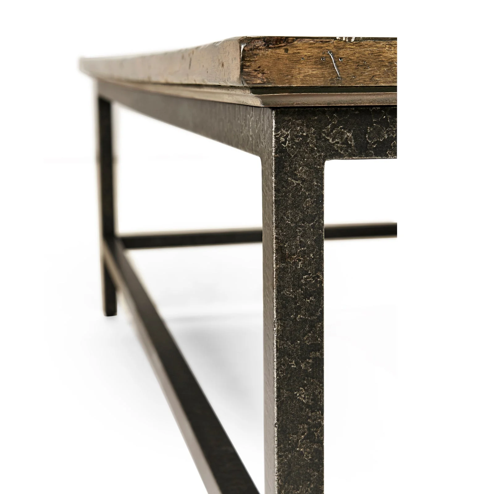 Jonathan Charles Casual Accents Square Coffee Table with Iron Base (491014-DTM) - Image 3