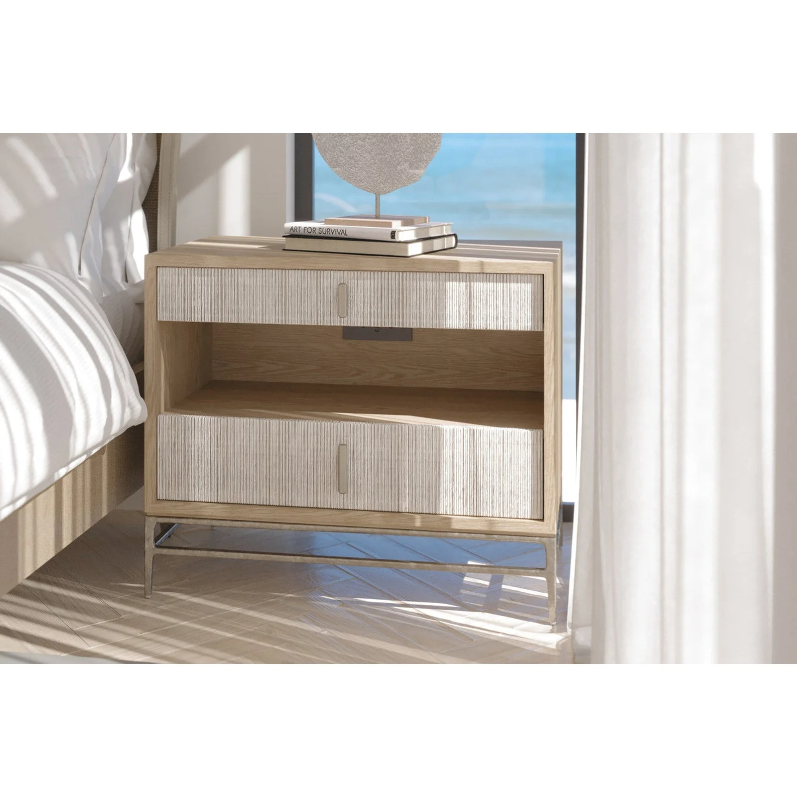 Jonathan Charles Clapotis Danish Cord Nightstand (500424) - Image 3