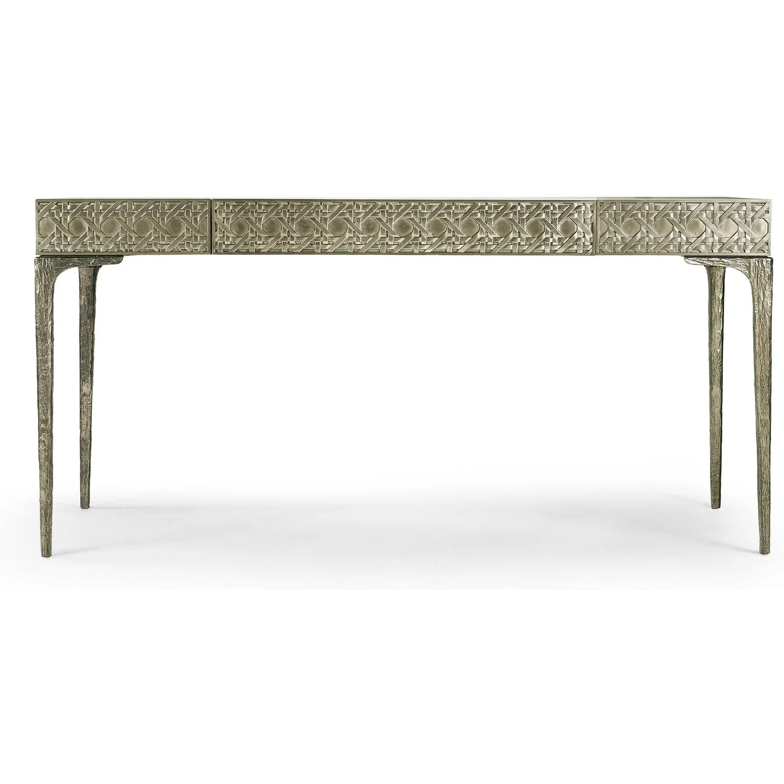 Jonathan Charles Cnoidal Cane Carved Metal Desk (500407-SFM-L037) - Image 3