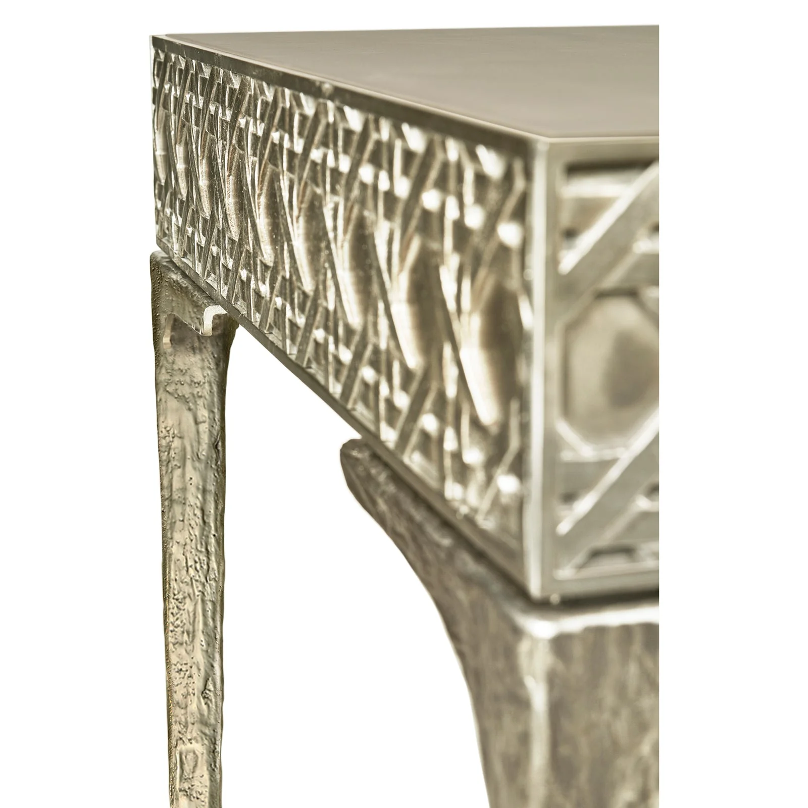 Jonathan Charles Cnoidal Cane Carved Metal Desk (500407-SFM-L037) - Image 5