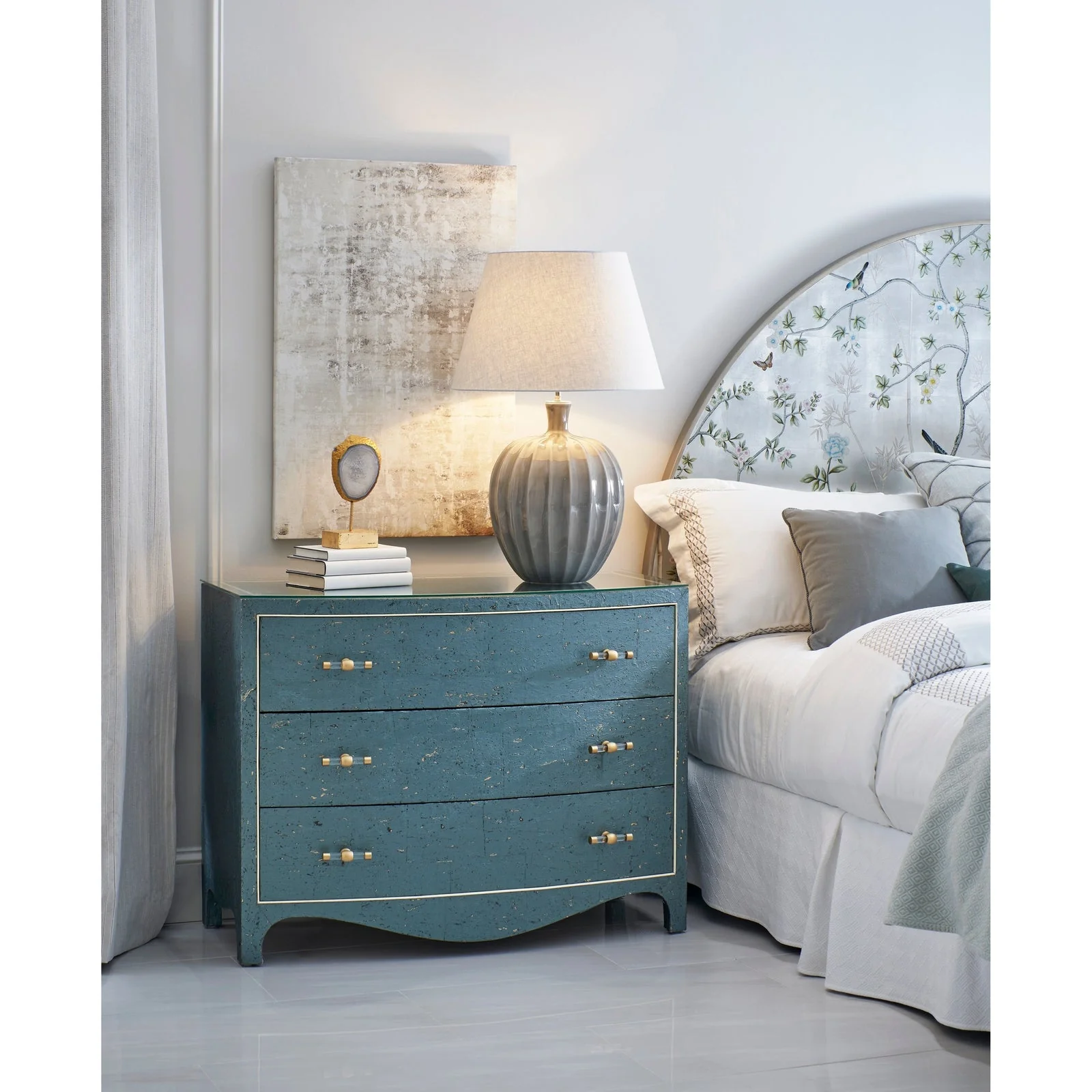 Jonathan Charles Cork Bow Front Chest - Image 2