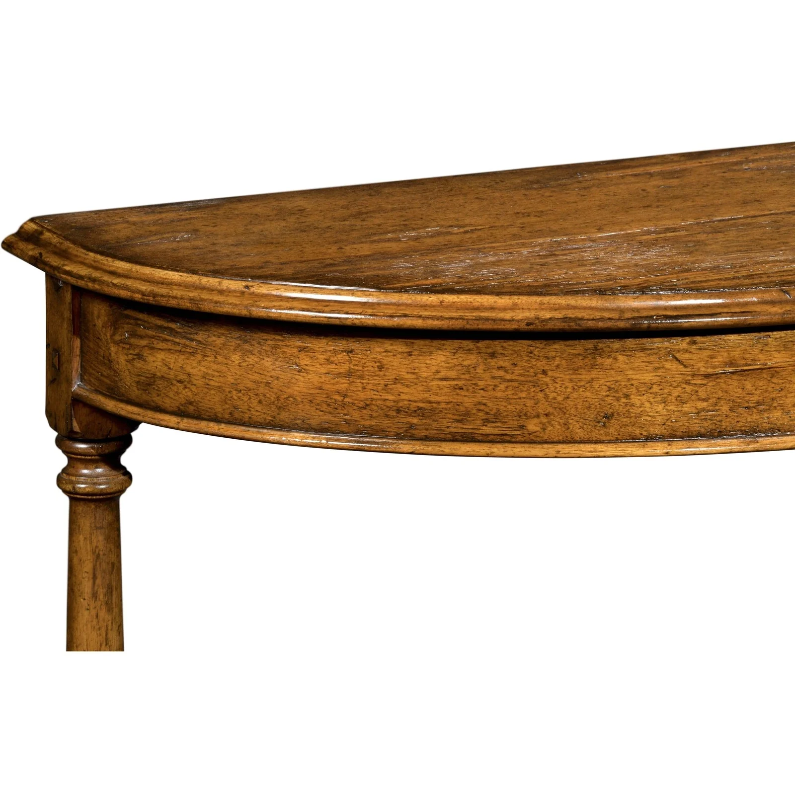 Jonathan Charles Country Walnut Demilune Console Table (491162-CFW) - Image 3