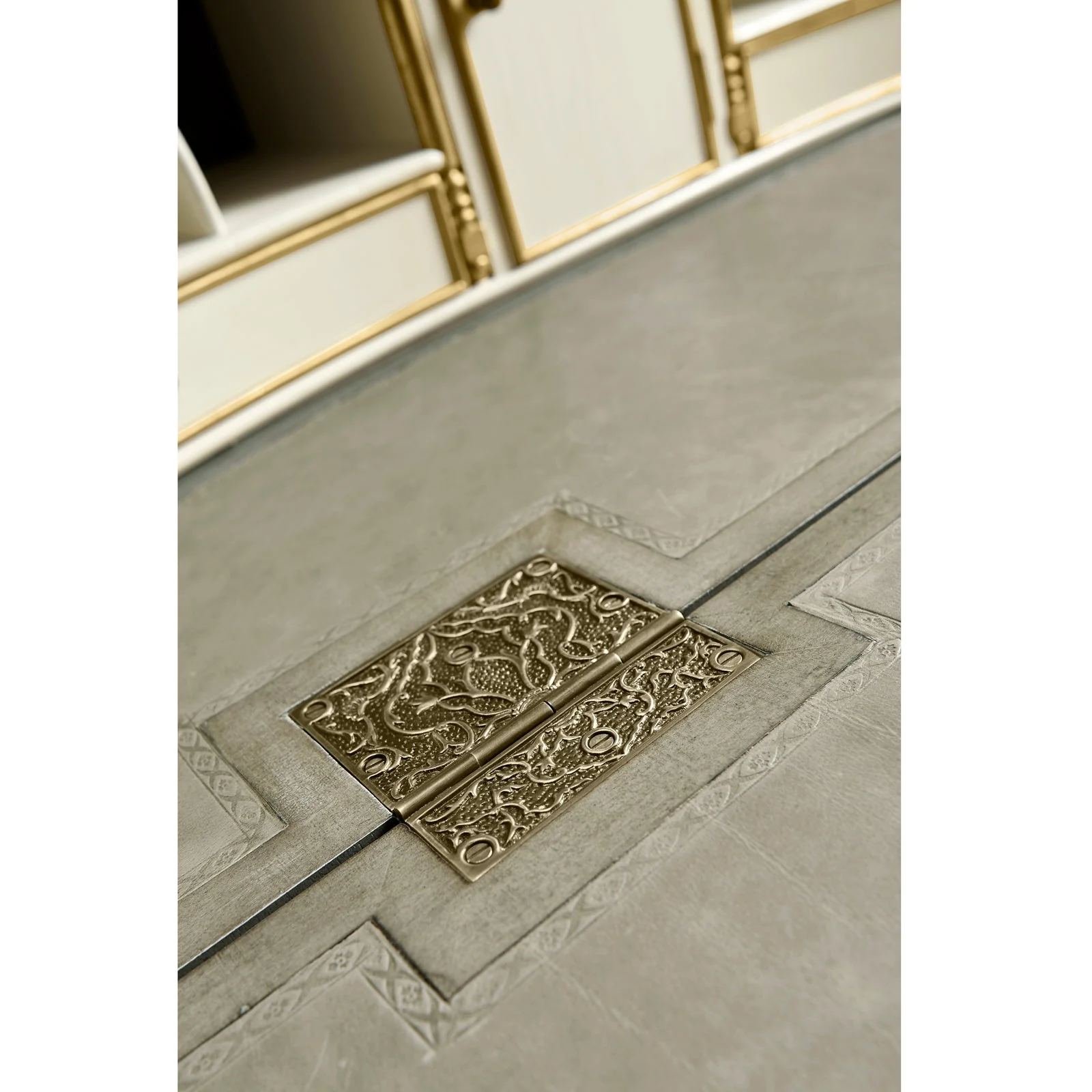 Jonathan Charles Buckingham Georgian Grey & Gilded Secretary Cabinet (492260-PBG) - Image 10
