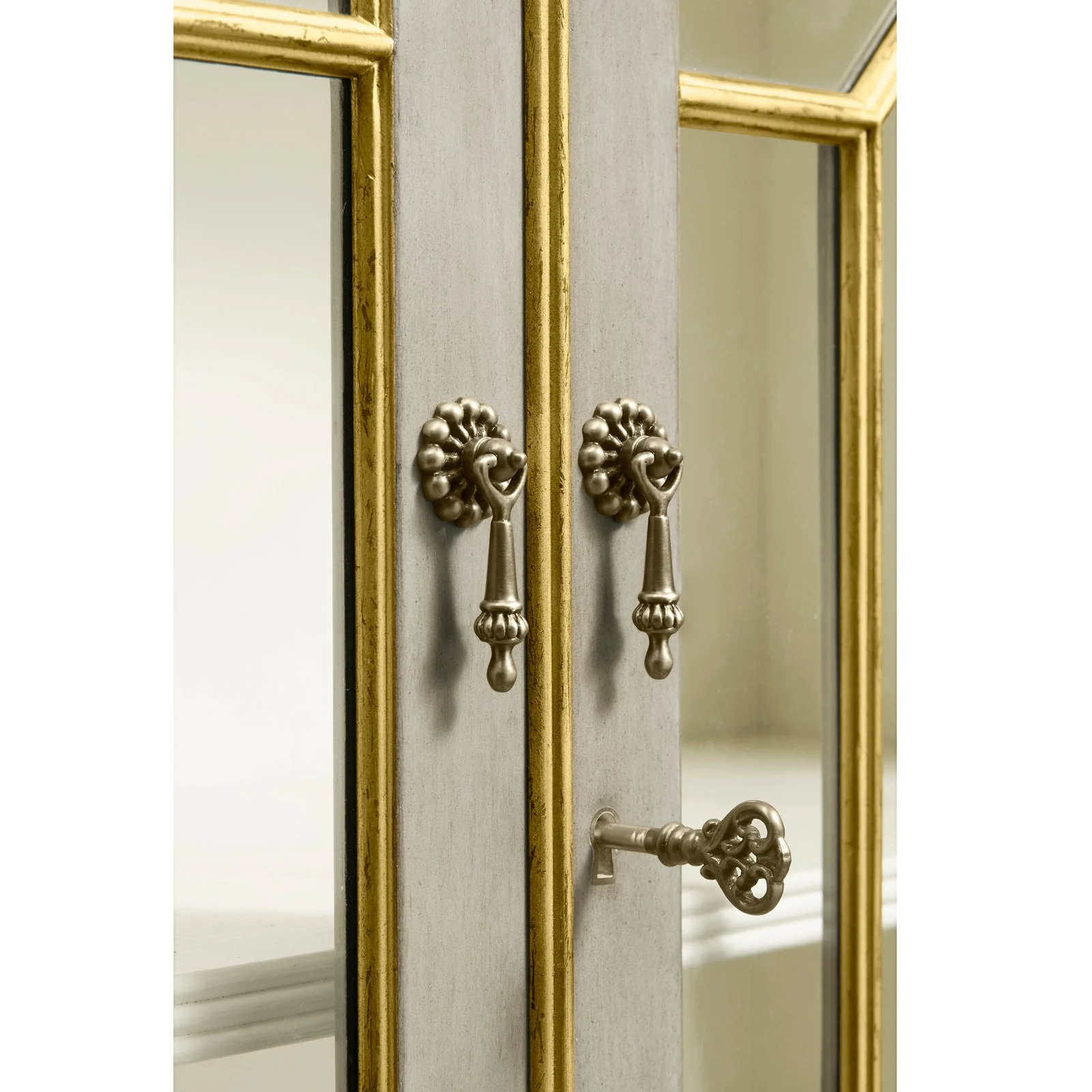 Jonathan Charles Buckingham Georgian Grey & Gilded Secretary Cabinet (492260-PBG) - Image 5