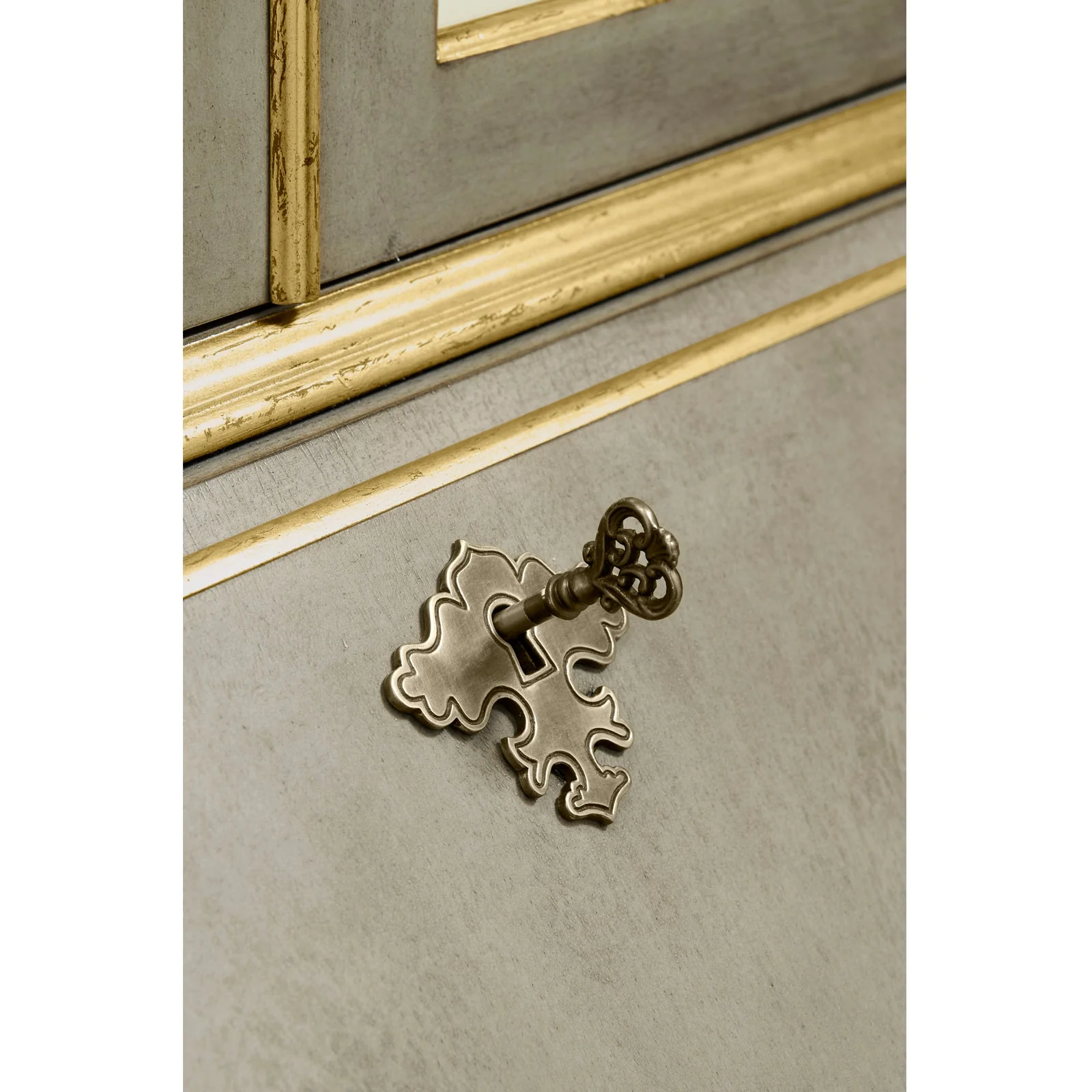 Jonathan Charles Buckingham Georgian Grey & Gilded Secretary Cabinet (492260-PBG) - Image 8