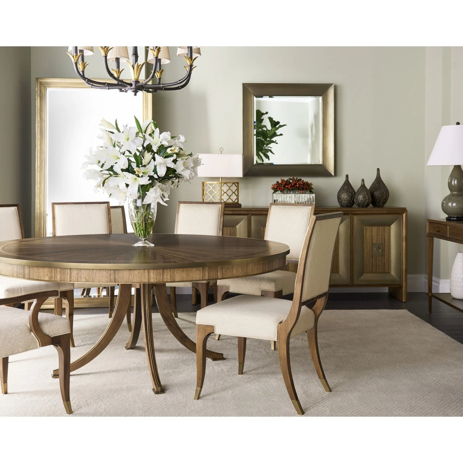 Jonathan Charles Hamilton Round Dining Table (496000-72L-PGA) - Image 2