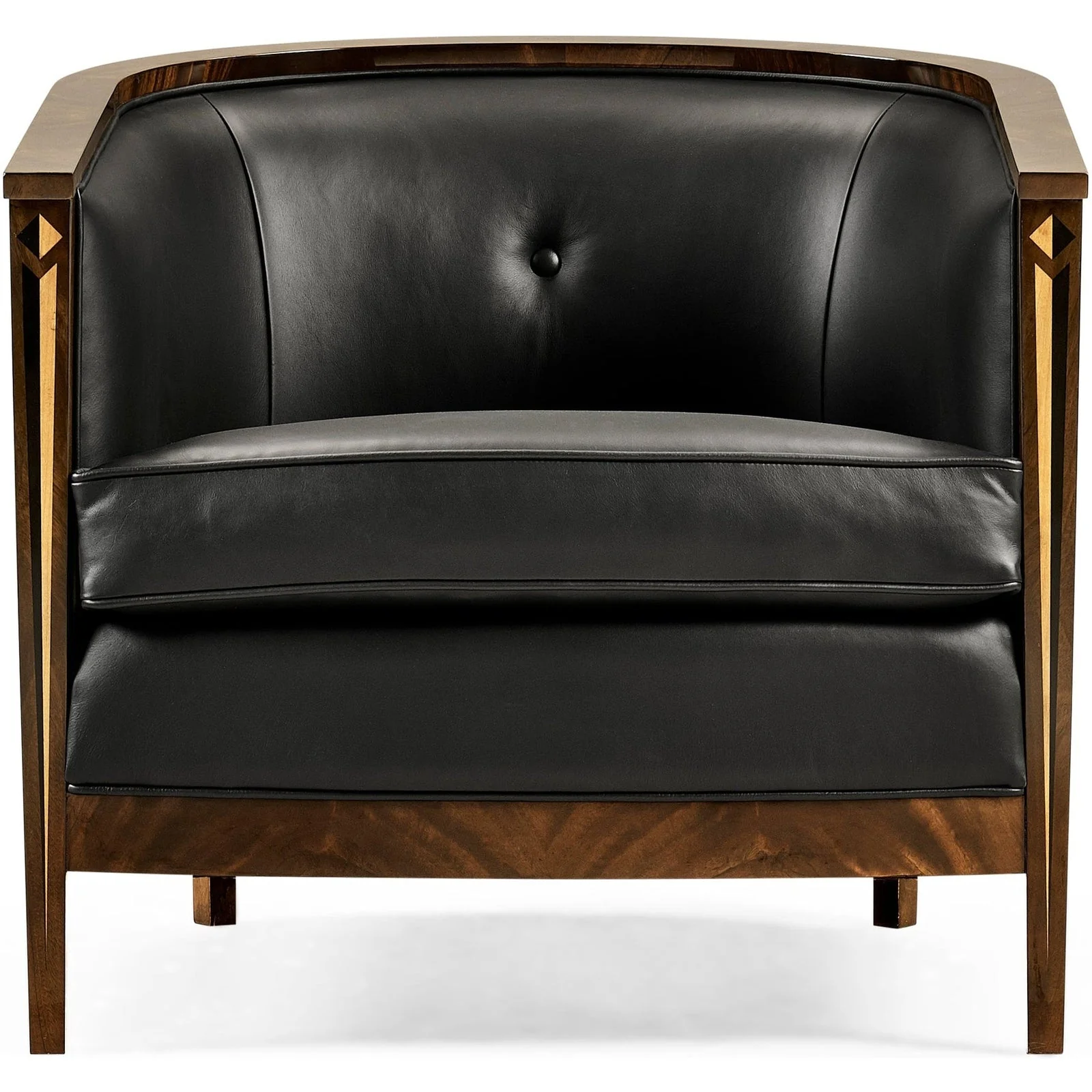 Jonathan Charles Knightbridge Tub Chair with Black Leather (495196-BMA-L012) - Image 2