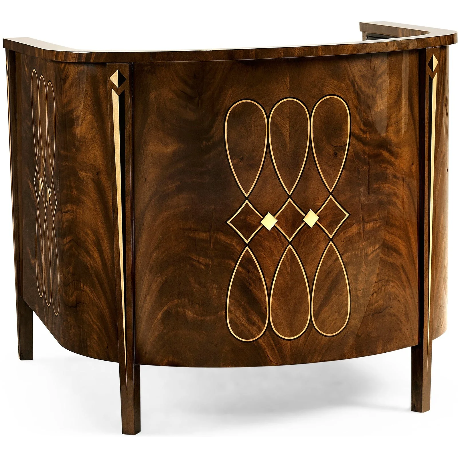 Jonathan Charles Knightbridge Tub Chair with Black Leather (495196-BMA-L012) - Image 4