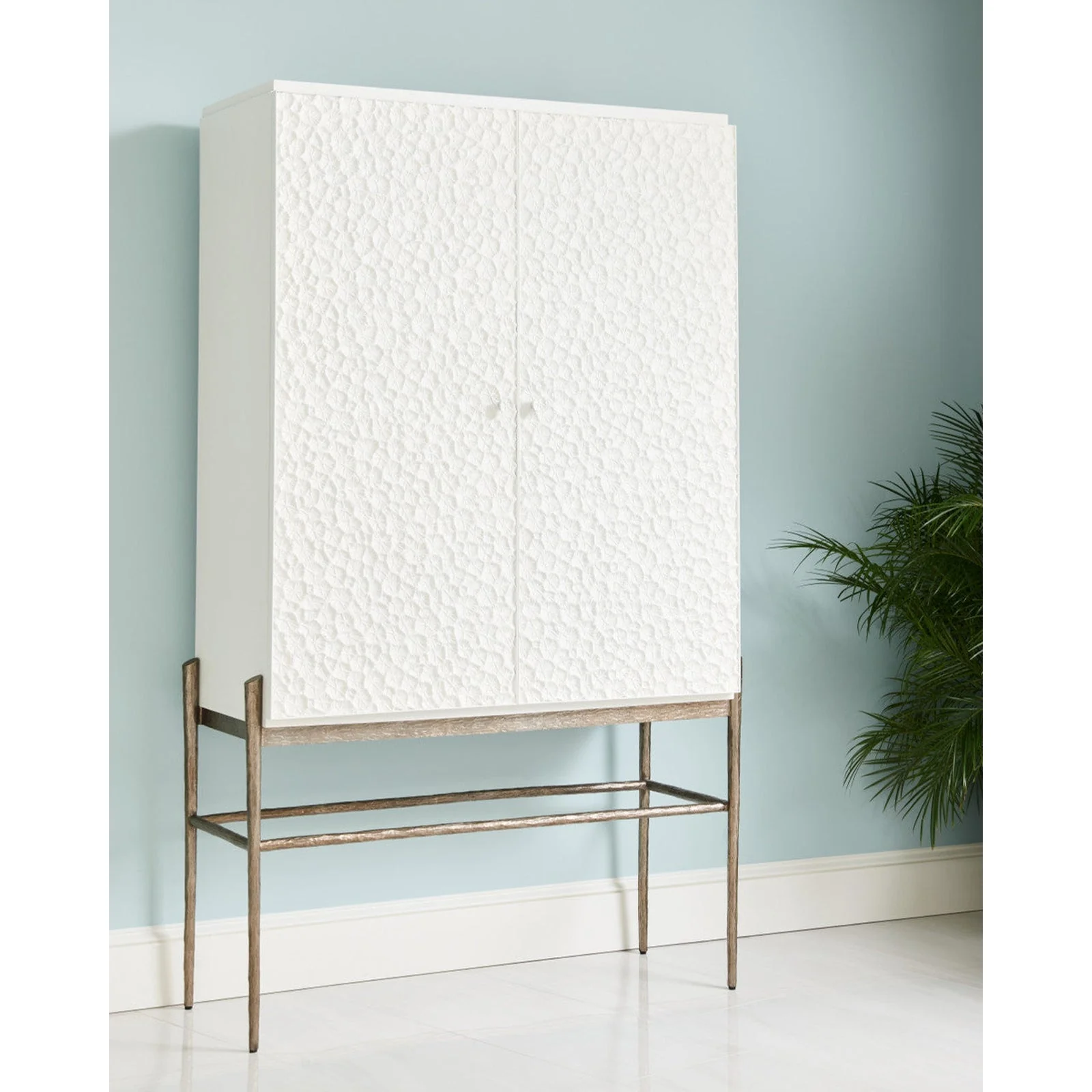 Jonathan Charles Pelagic Cast Metal Bar Cabinet (500391-WRO-CPM) - Image 2