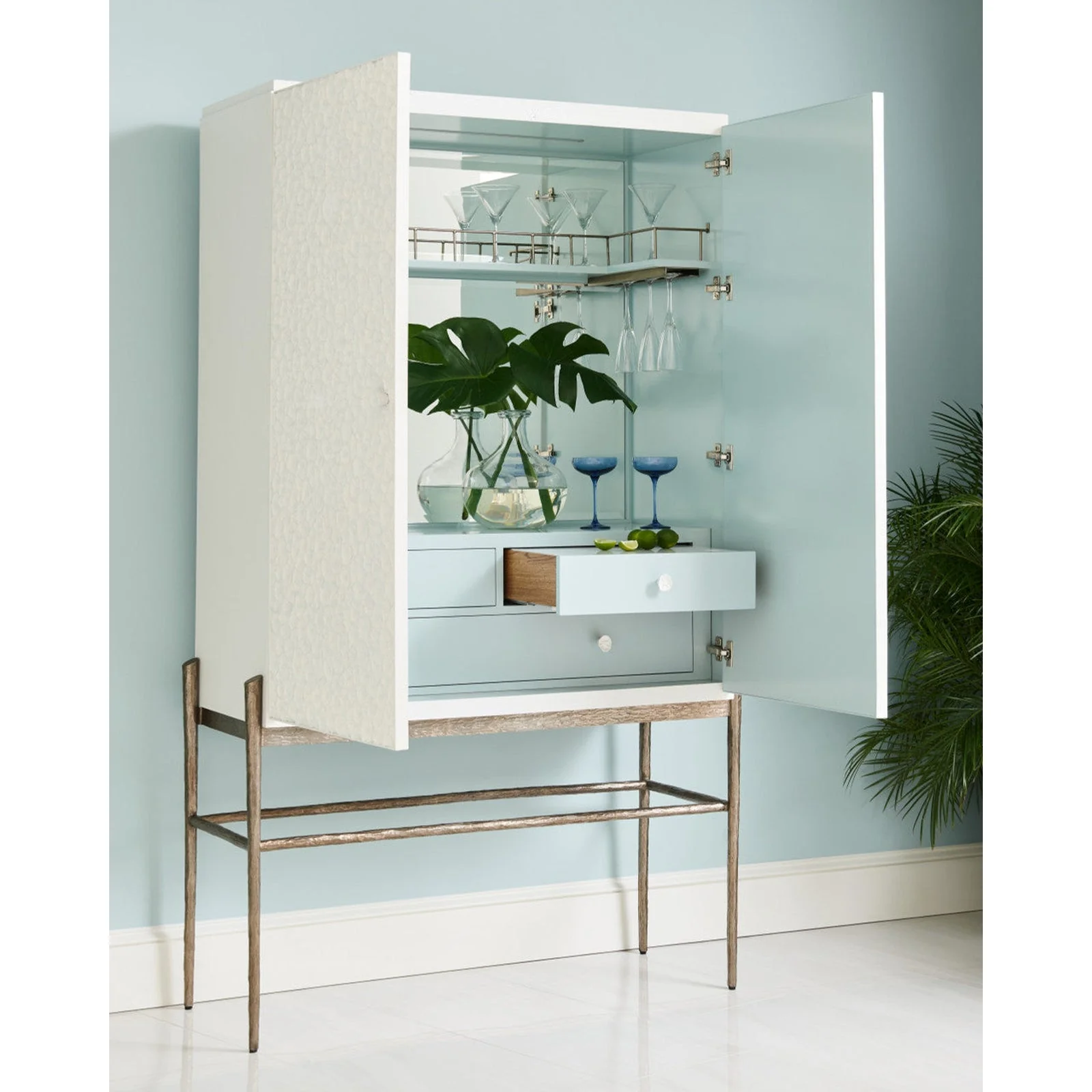 Jonathan Charles Pelagic Cast Metal Bar Cabinet (500391-WRO-CPM) - Image 3