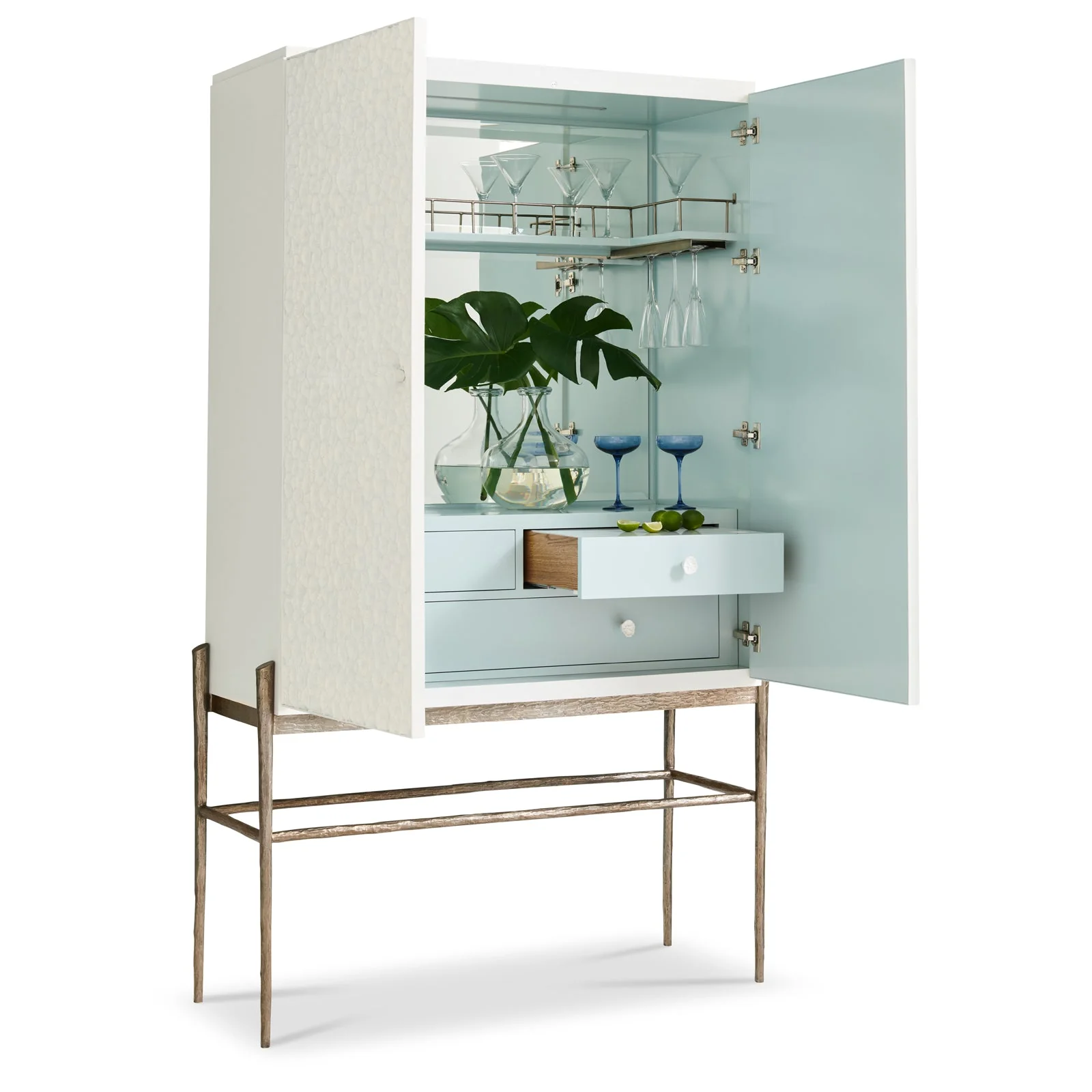 Jonathan Charles Pelagic Cast Metal Bar Cabinet (500391-WRO-CPM) - Image 4