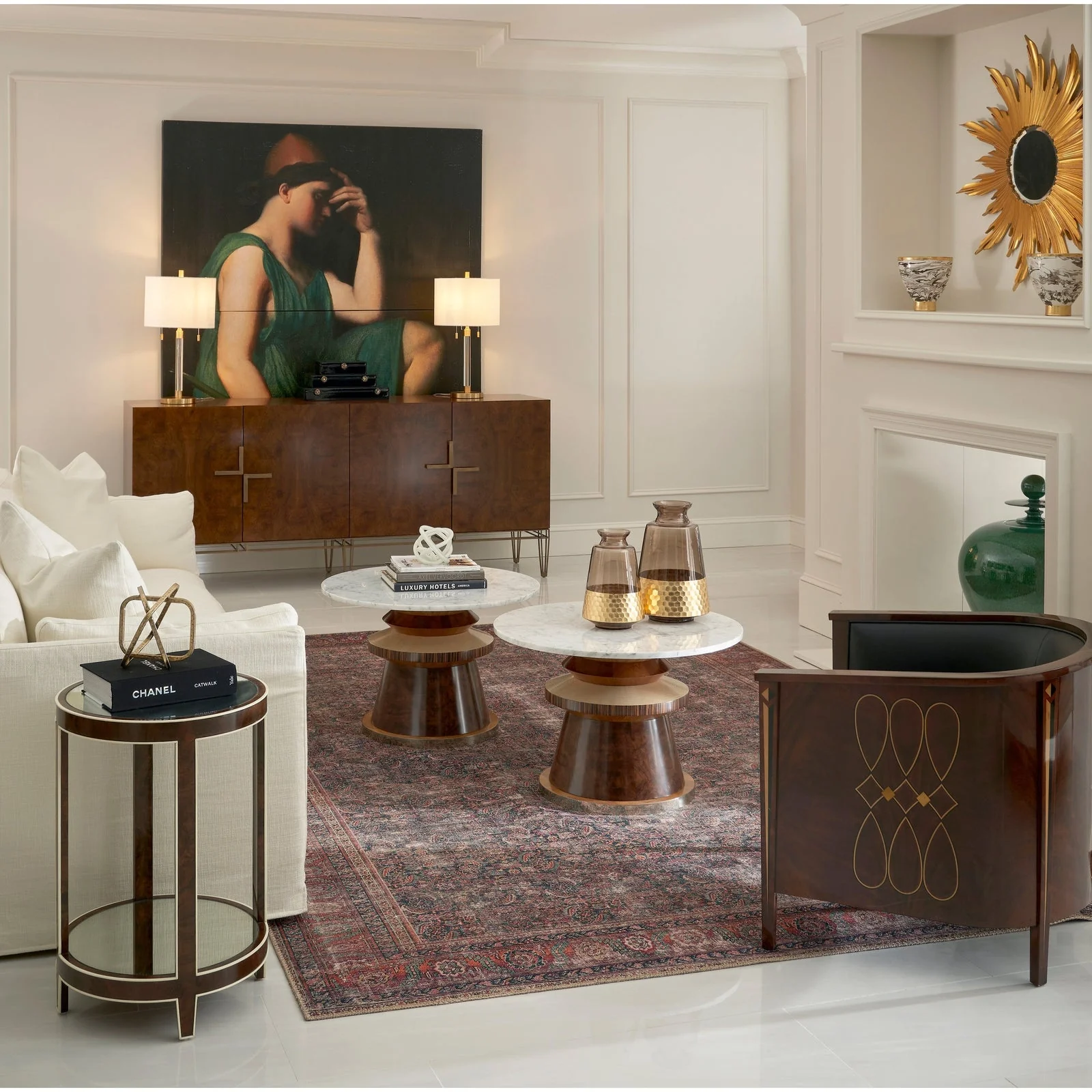 Jonathan Charles Rook Round Cocktail Table - Image 2
