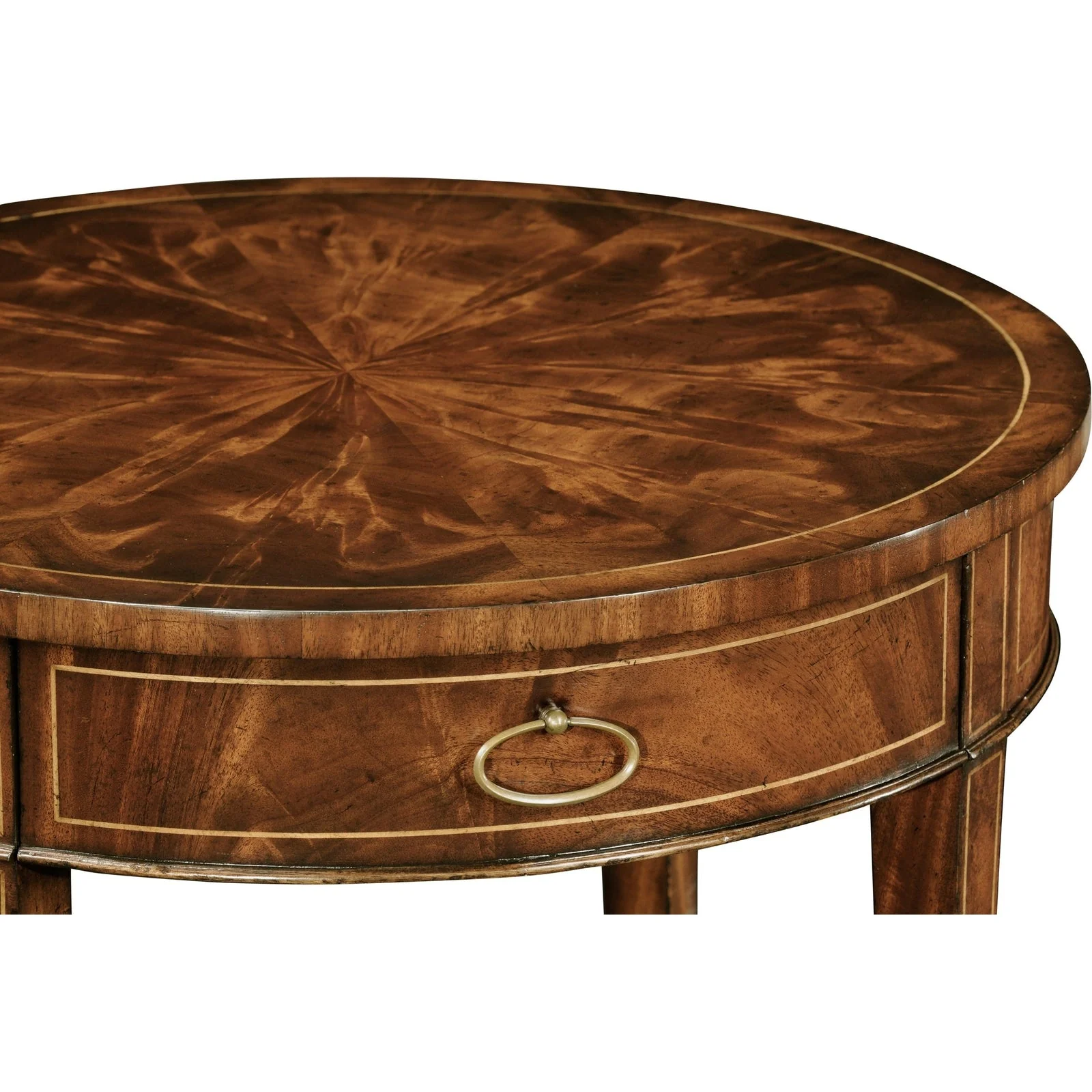 Jonathan Charles Round Mahogany Side Table Fine Stringing (494003-LAM) - Image 4