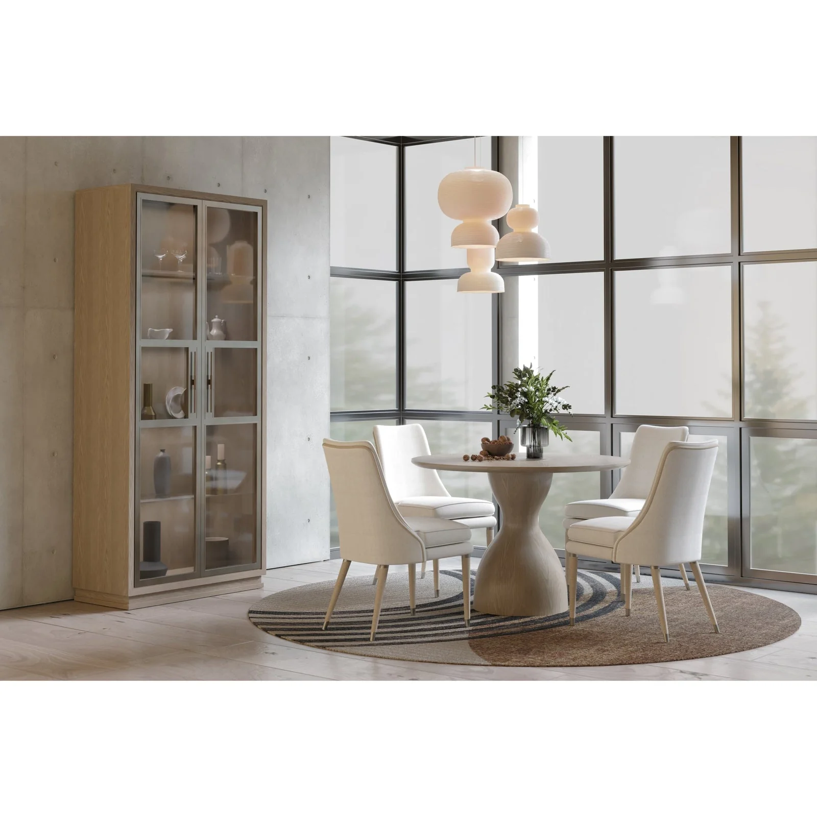 Jonathan Charles Seamount Oak Pedistal Table w/ Wood Top (500418-BLO ) - Image 2