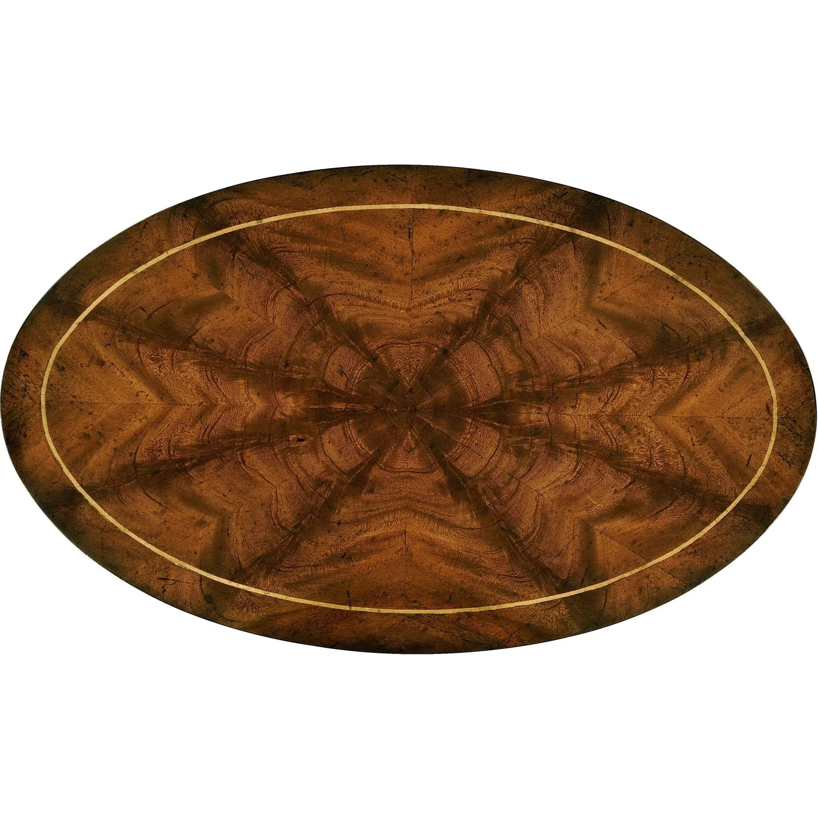 Jonathan Charles Sherwood Oak Mahogany Oval Lamp Table (494288-LAM) - Image 2