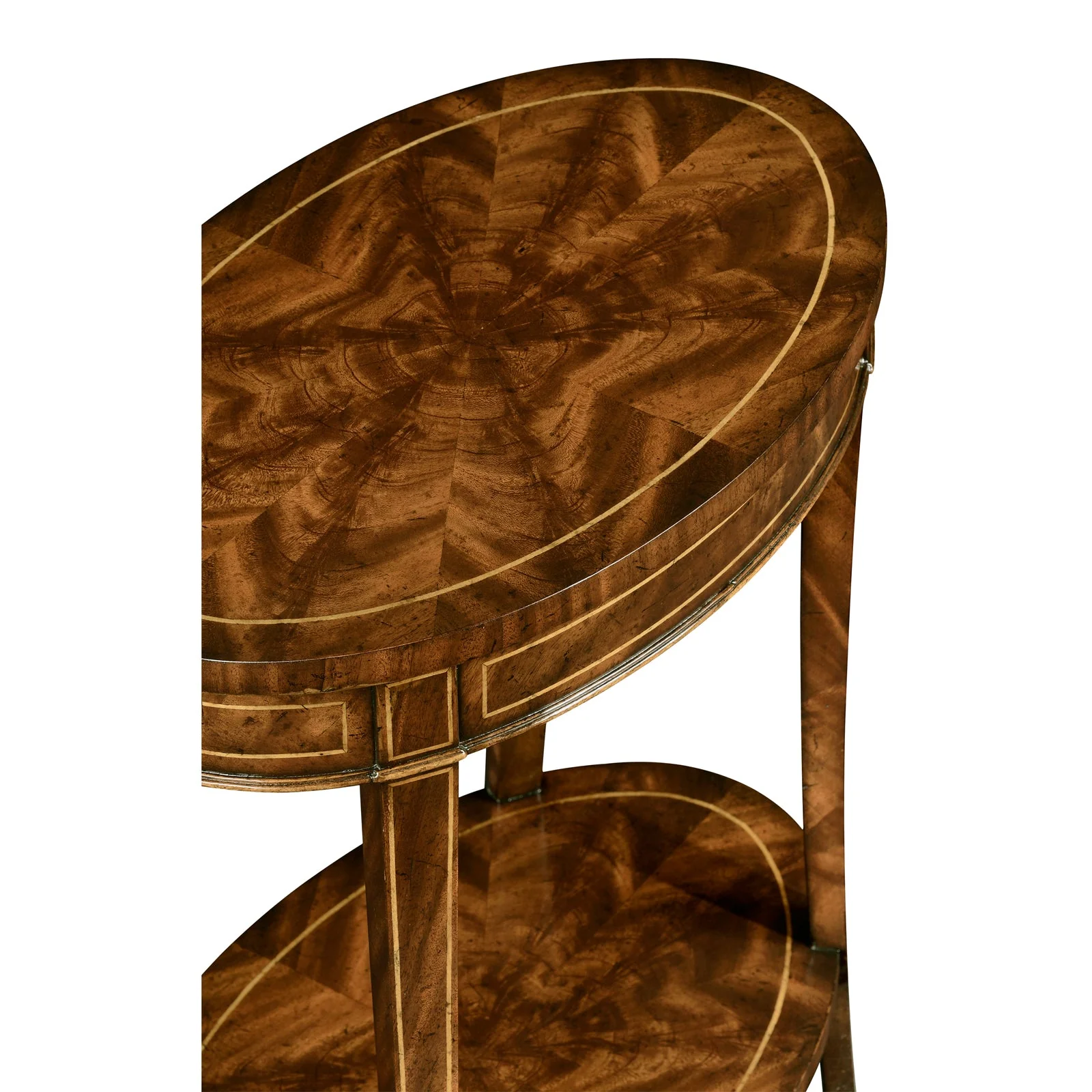 Jonathan Charles Sherwood Oak Mahogany Oval Lamp Table (494288-LAM) - Image 3