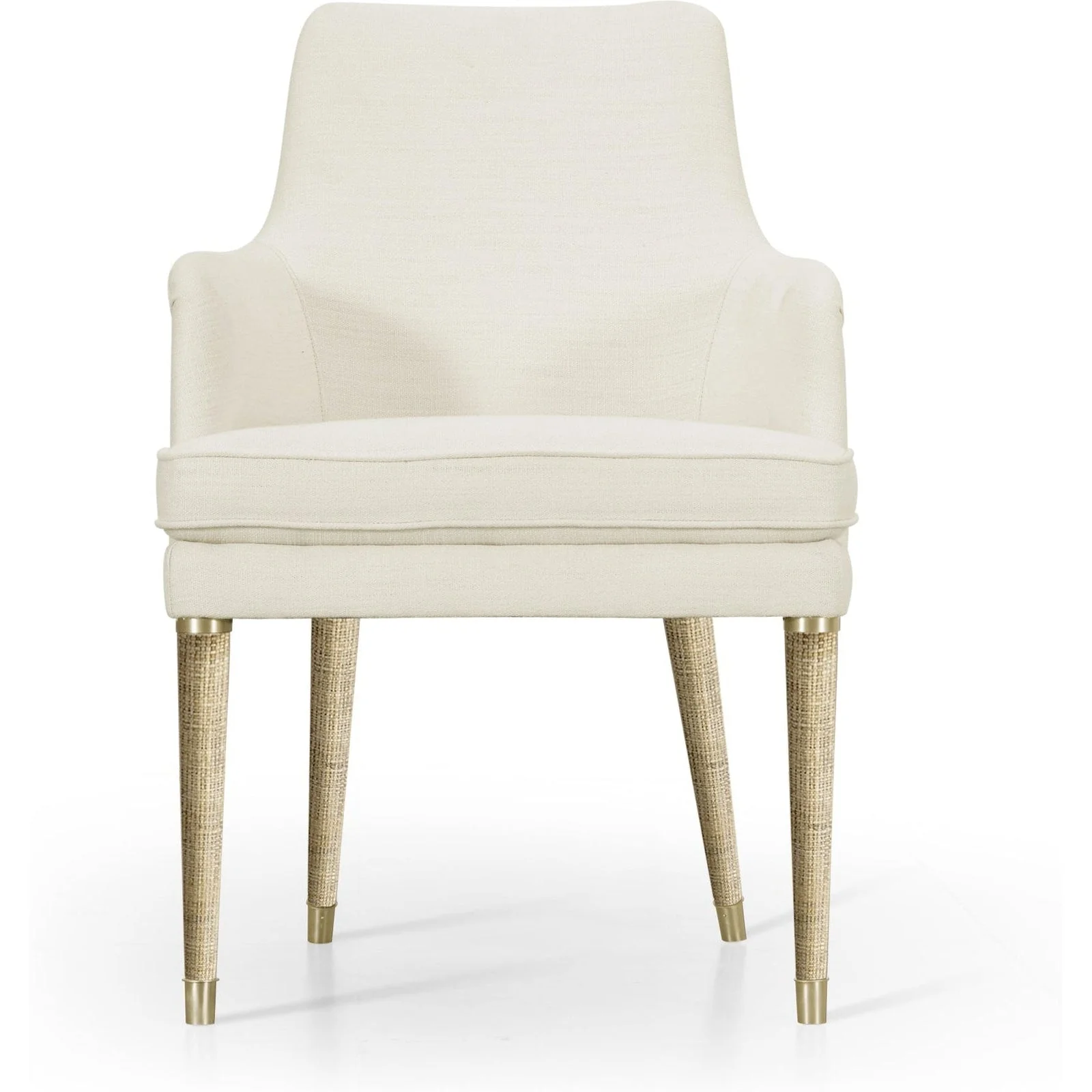 Jonathan Charles Shoal Linen & Grass Cloth Host Chair (500429-AC-C005-F058) - Image 4