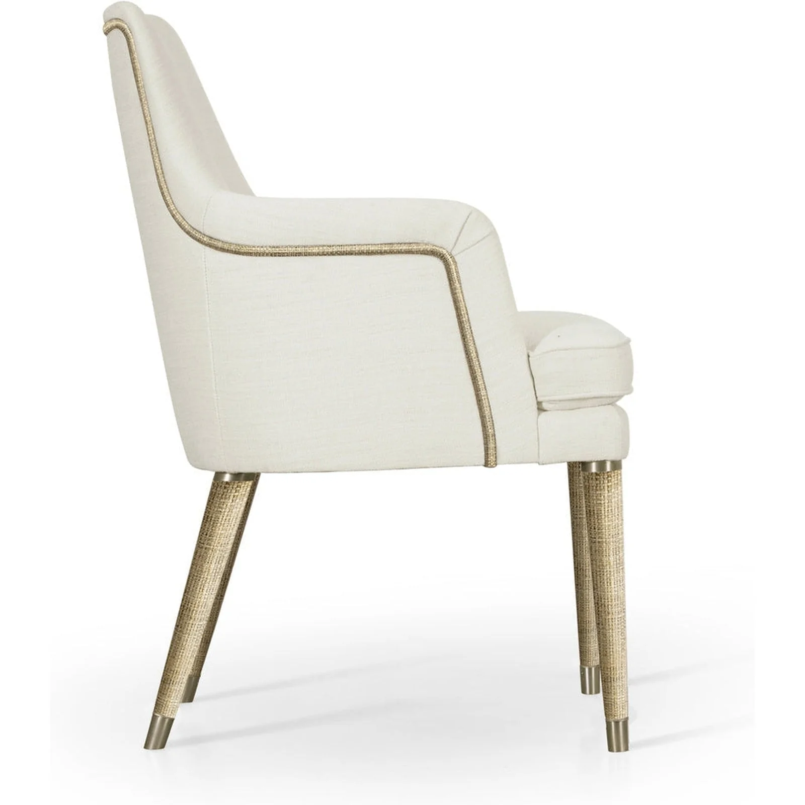 Jonathan Charles Shoal Linen & Grass Cloth Host Chair (500429-AC-C005-F058) - Image 5