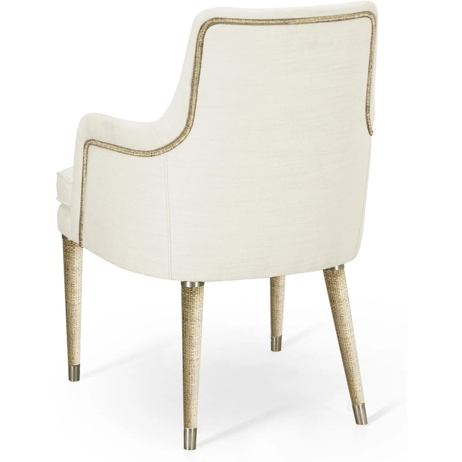 Jonathan Charles Shoal Linen & Grass Cloth Host Chair (500429-AC-C005-F058) - Image 6