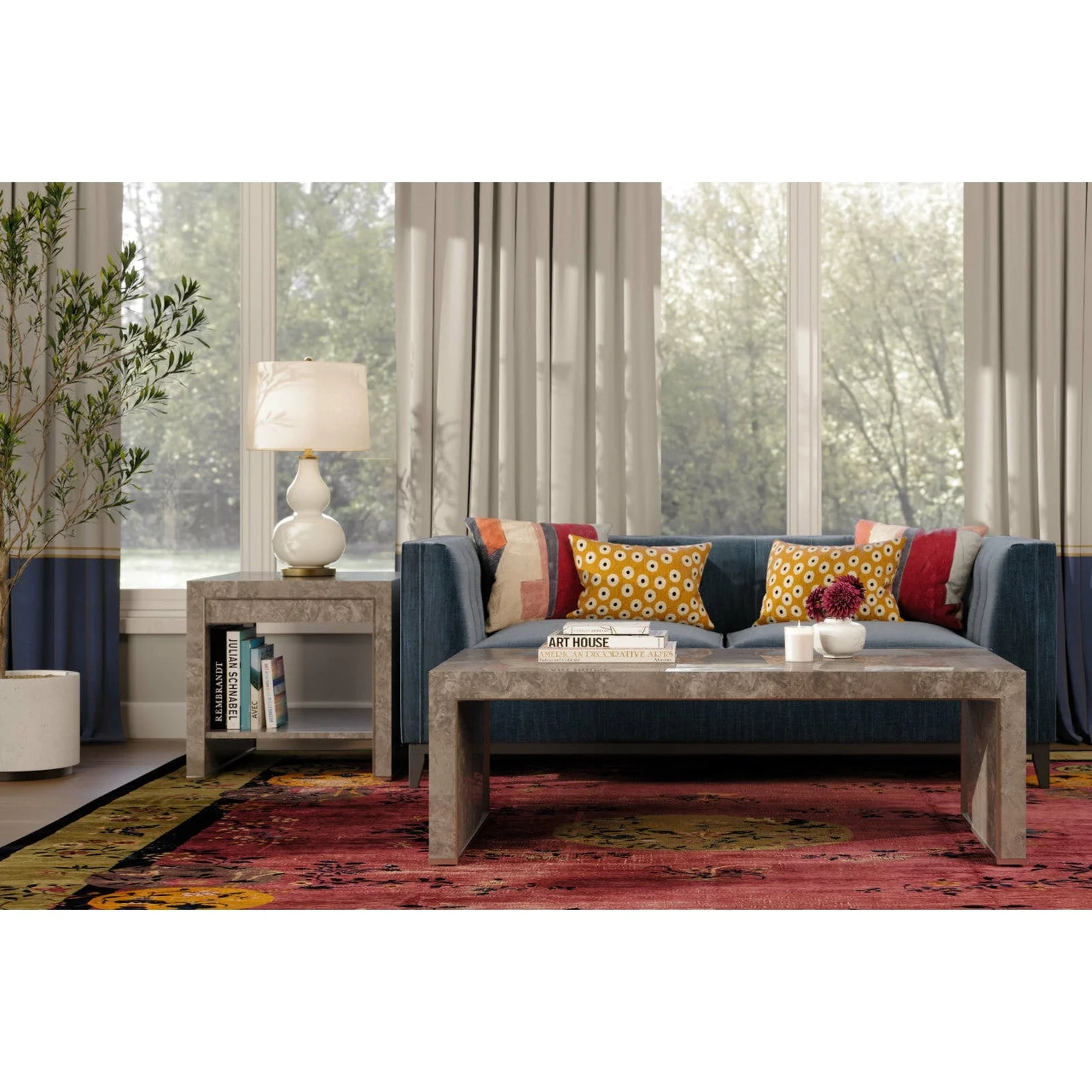Jonathan Charles Surge Madrona Burl End Table (500415-DMB) - Image 2