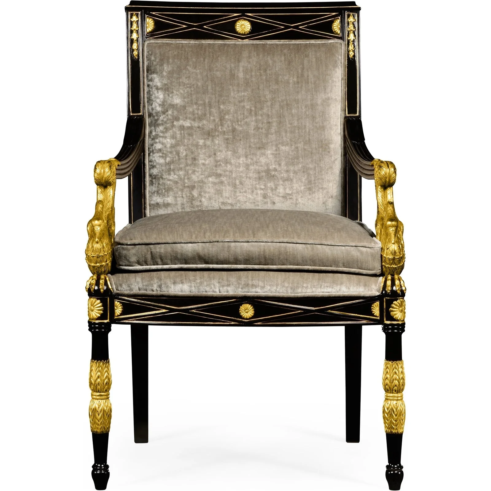 Jonathan Charles Tribeca Swan Armchair (494983-BLA-F005) - Image 2
