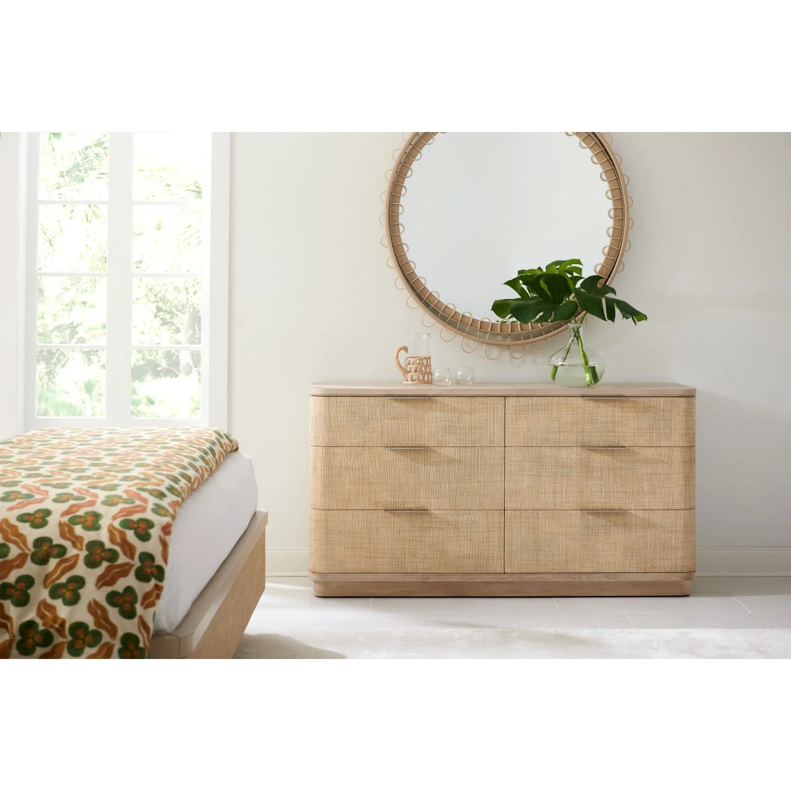 Jonathan Charles Vorticity Oval Rattan Mirror (500422-WNR) - Image 2