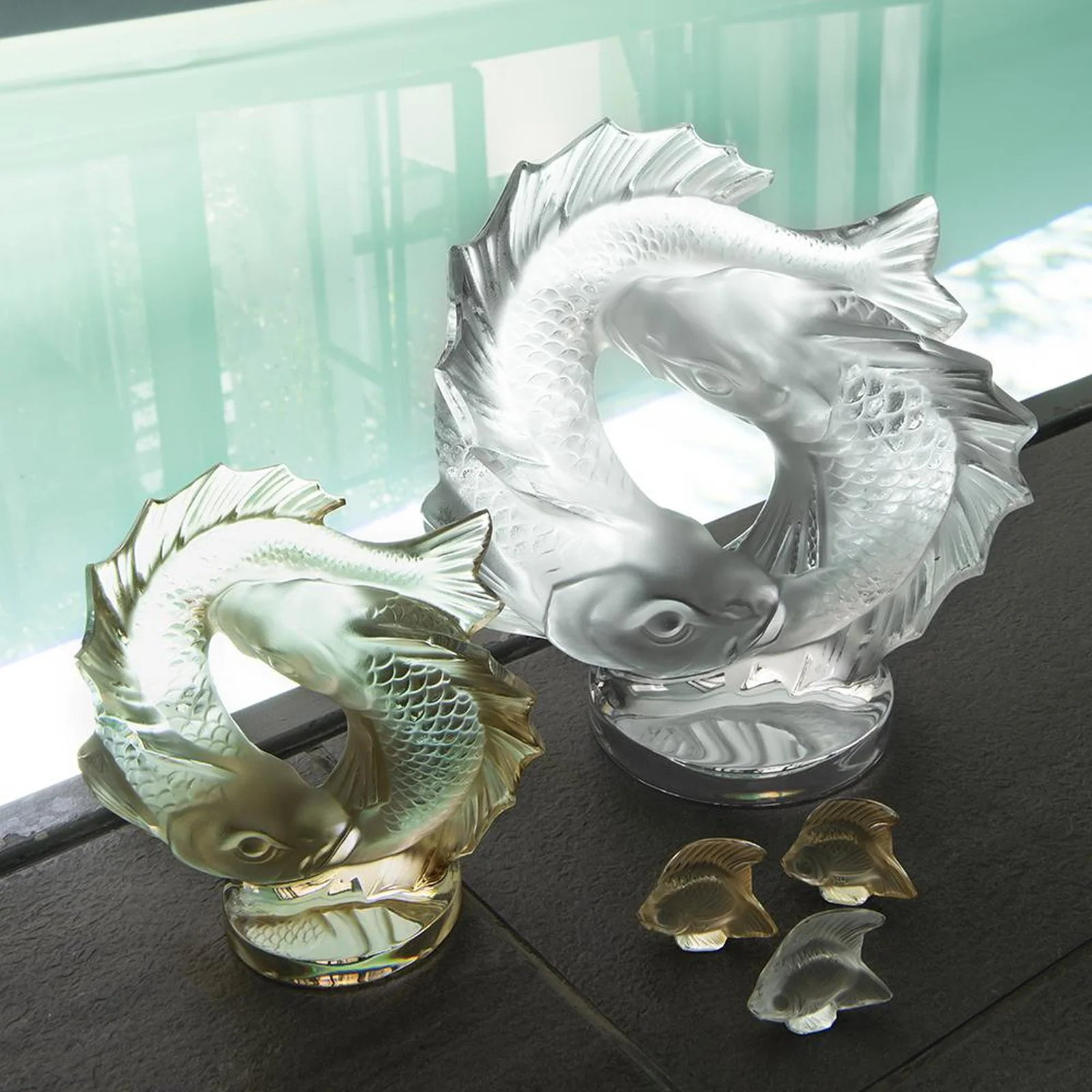 Lalique Double Fish Sculpture - Image 2