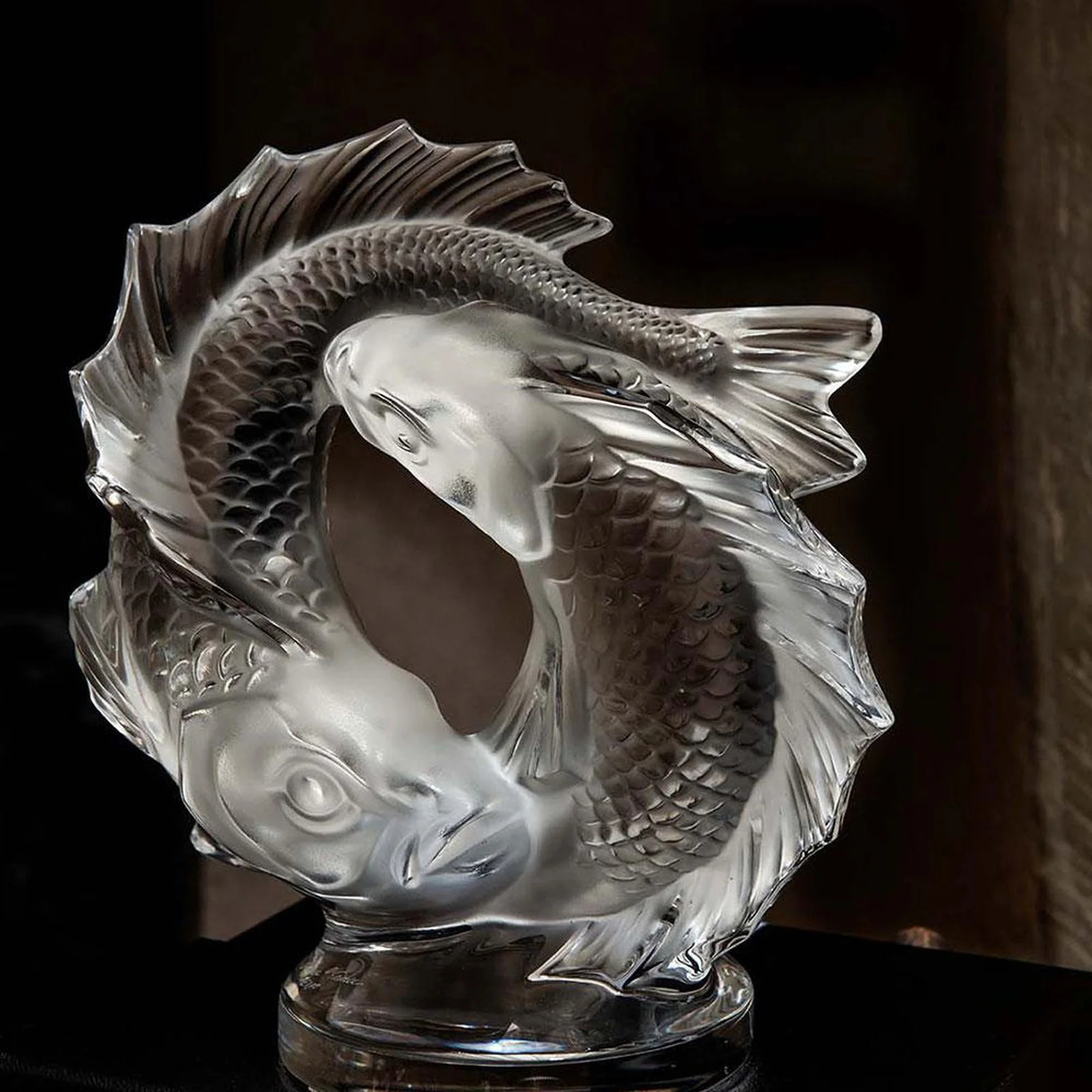 Lalique Double Fish Sculpture - Image 3