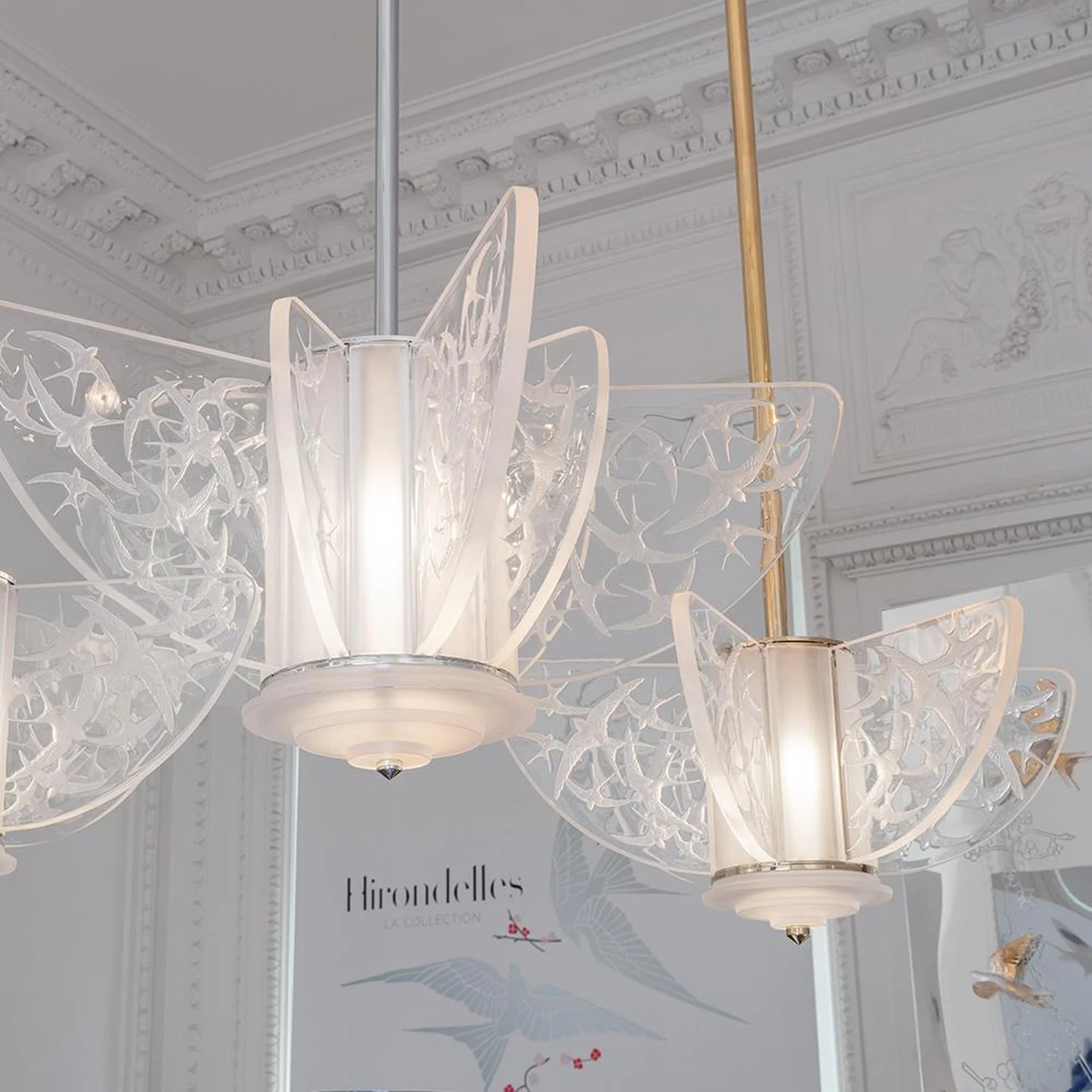 Lalique Hirondelles Chandelier Small Size - Image 3