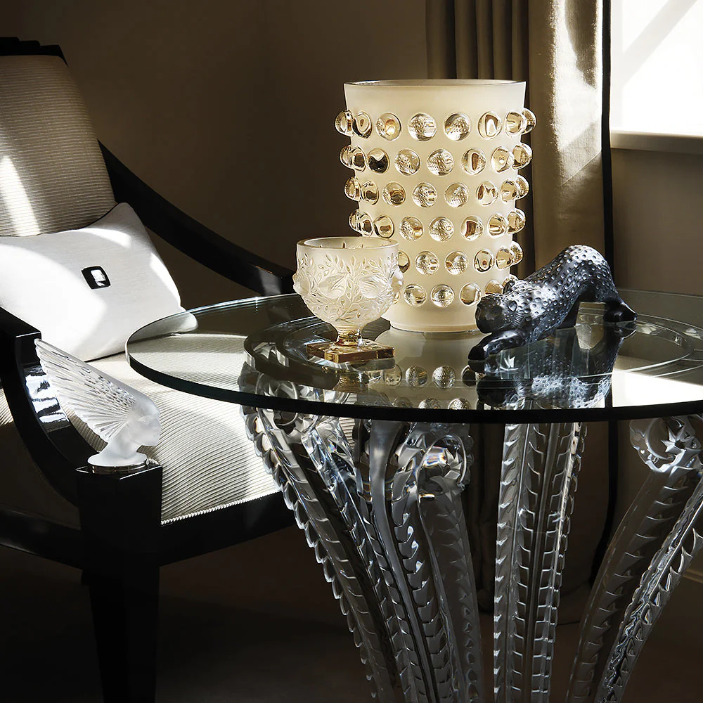 Lalique Marsan Clear Pedestal Table - Image 3