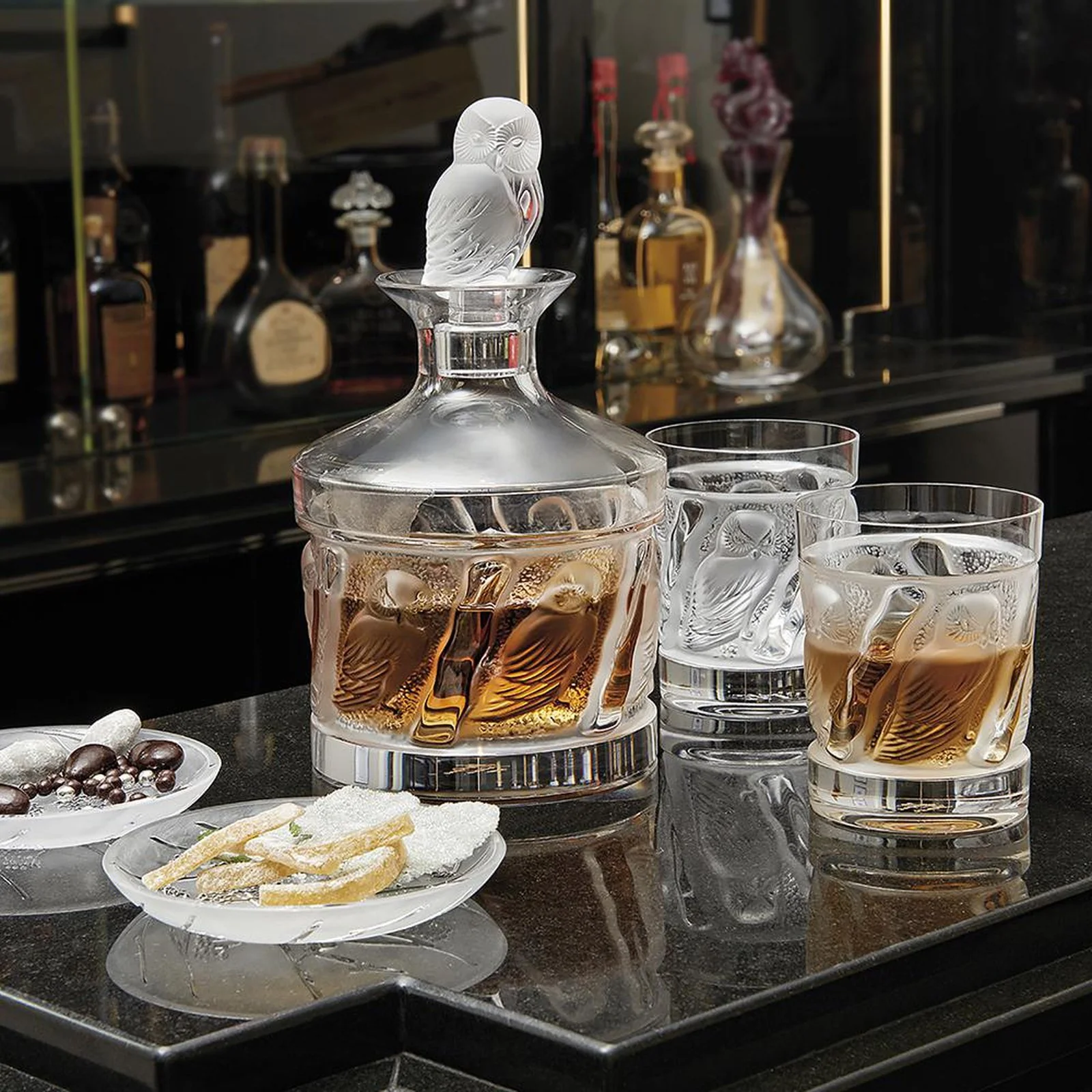 Lalique Owl Old Fashion Tumbler - Image 2