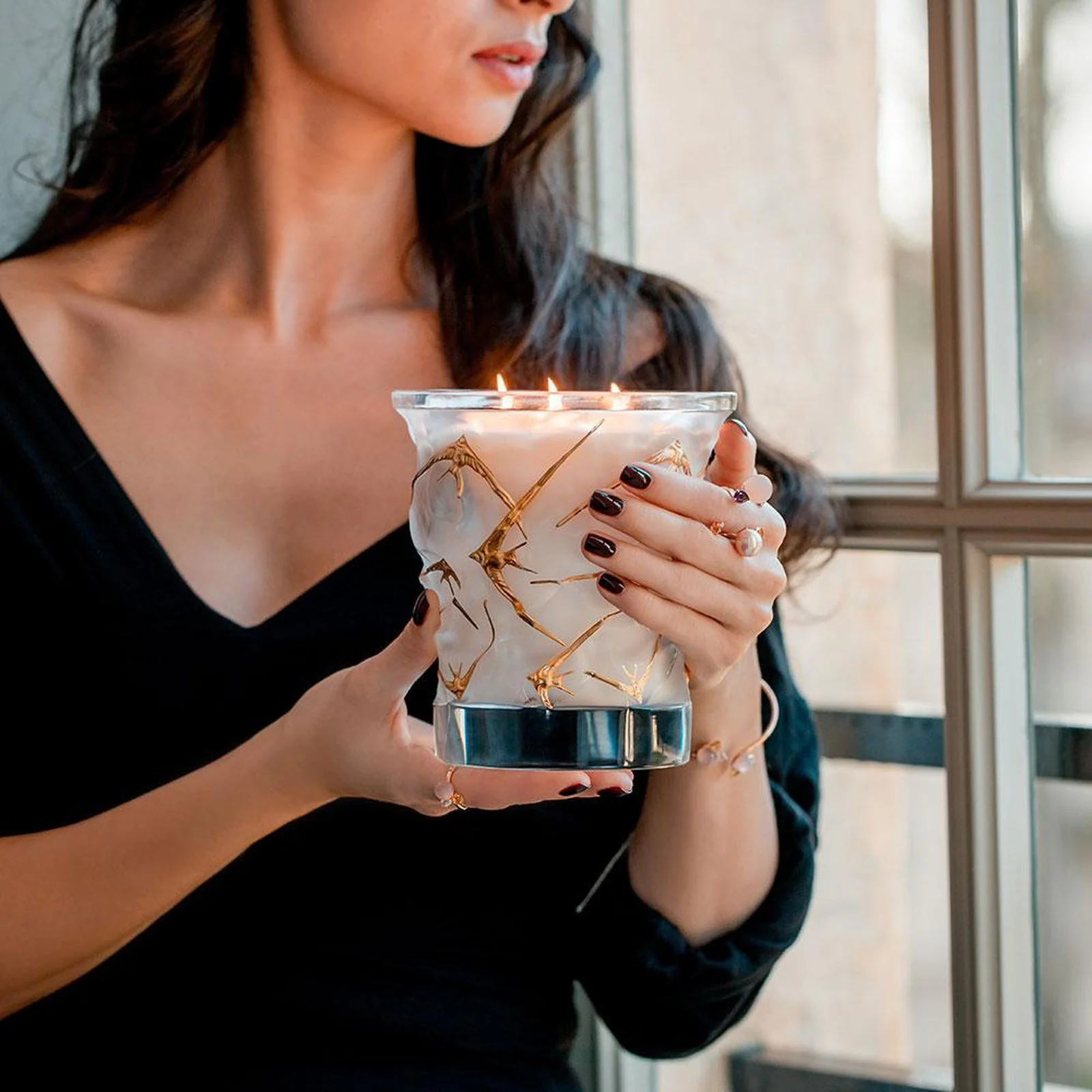 Lalique Swallow Candle Vase - Image 4