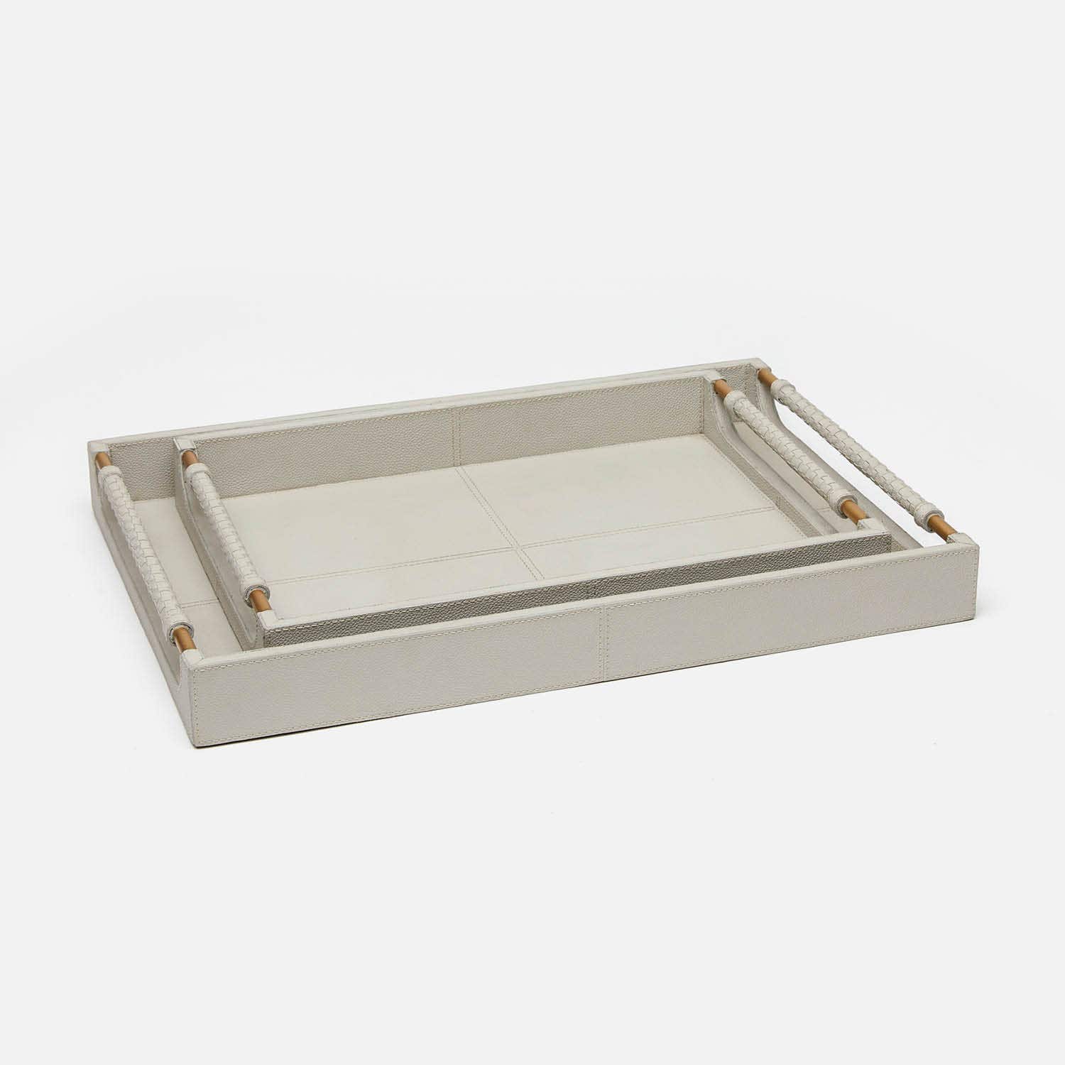 Lenora Leather Tray - Set of 2 - Image 12