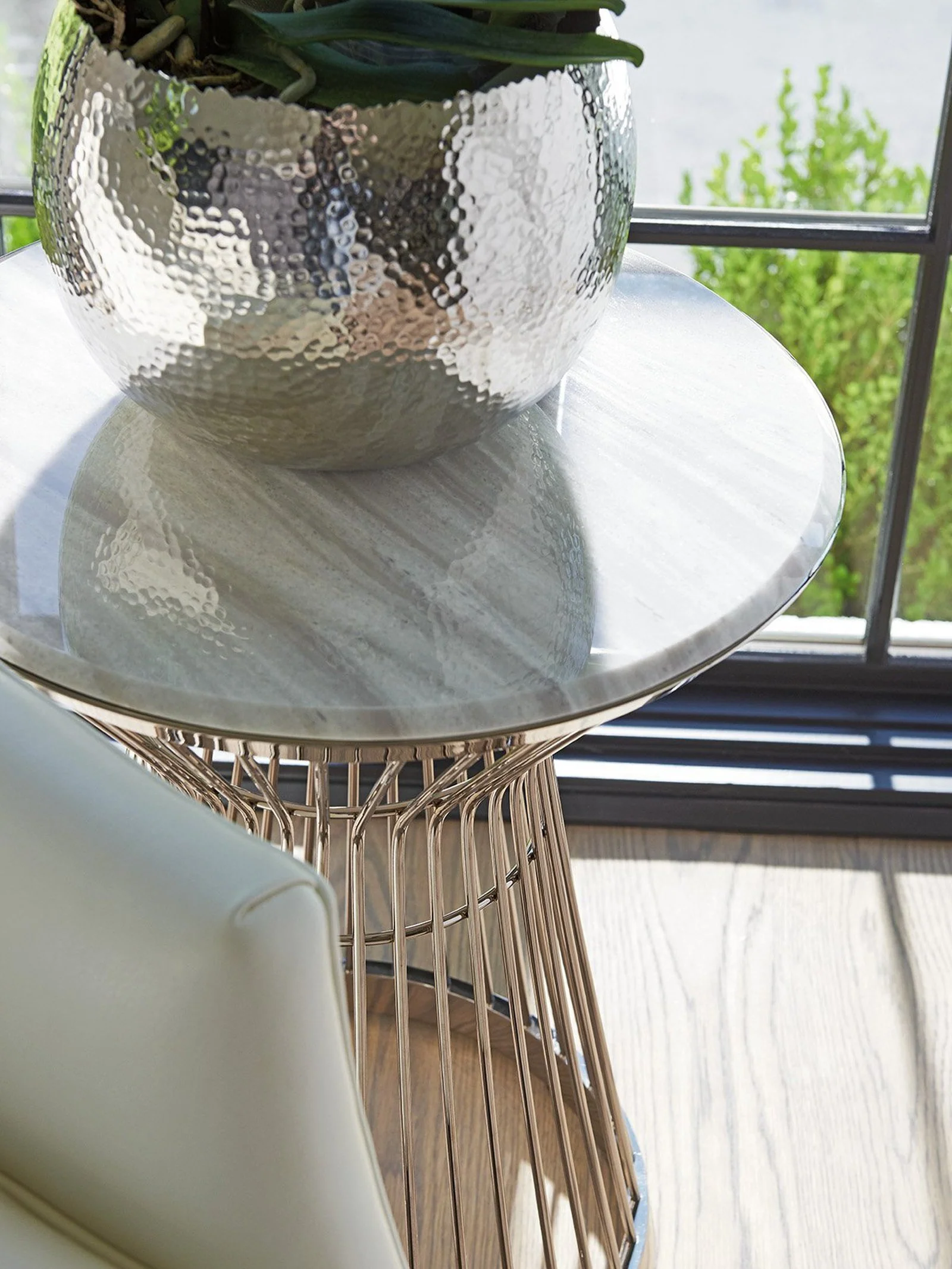 Lexington Ariana Martini Stainless Accent Table - Image 3