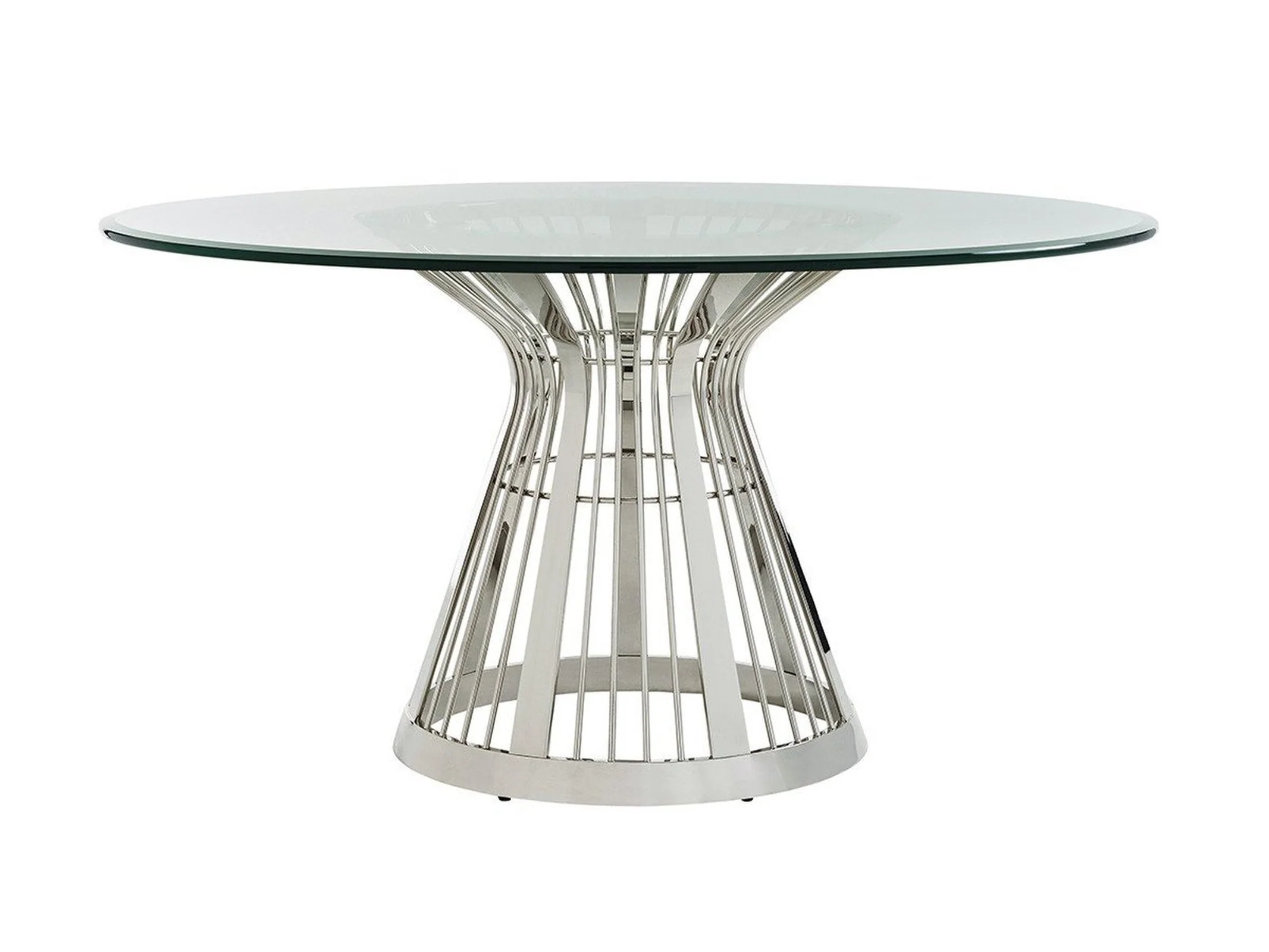 Lexington Ariana Riviera Stainless Dining Table with Glass Top - Image 2