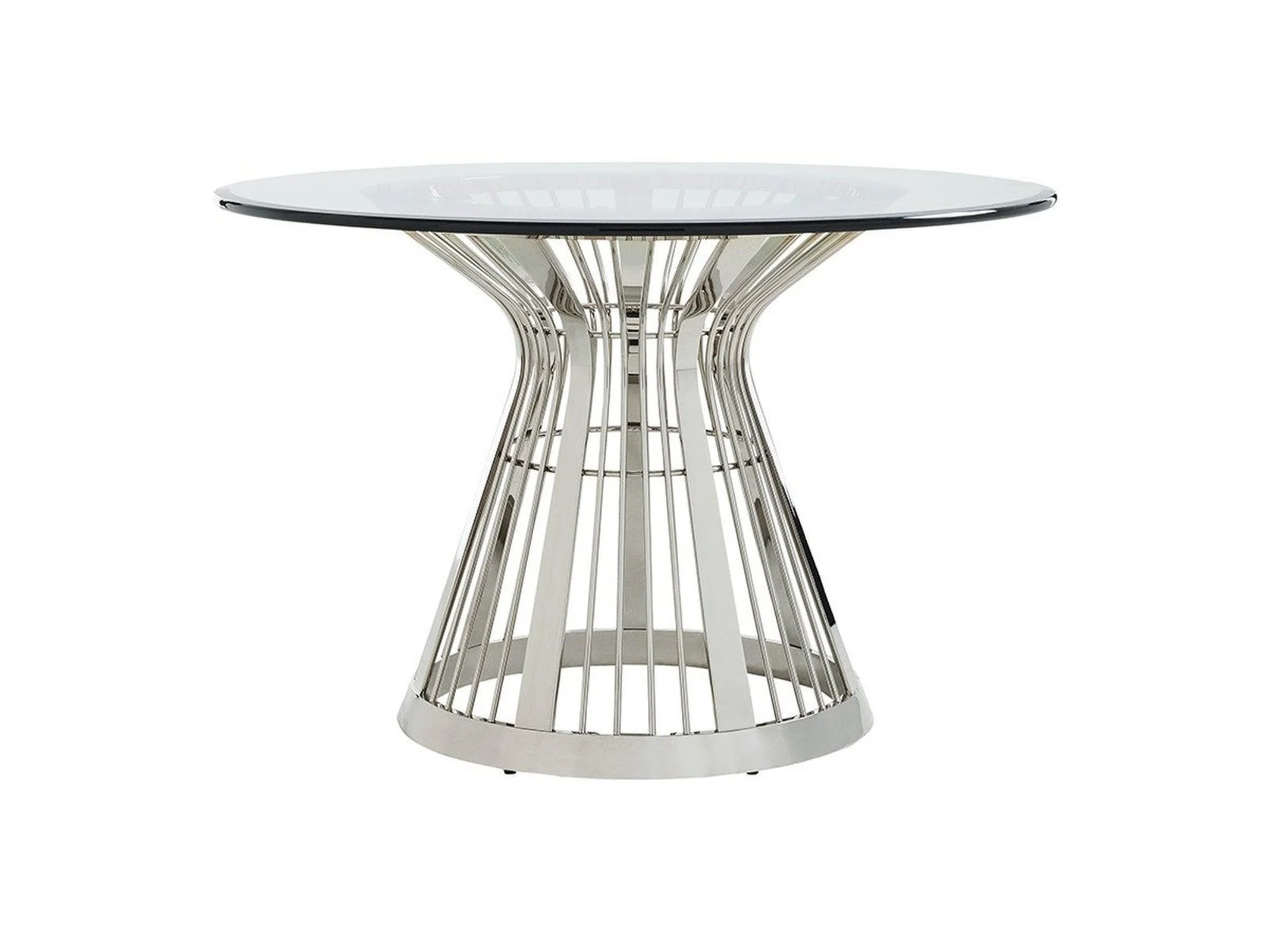 Lexington Ariana Riviera Stainless Dining Table with Glass Top - Image 4