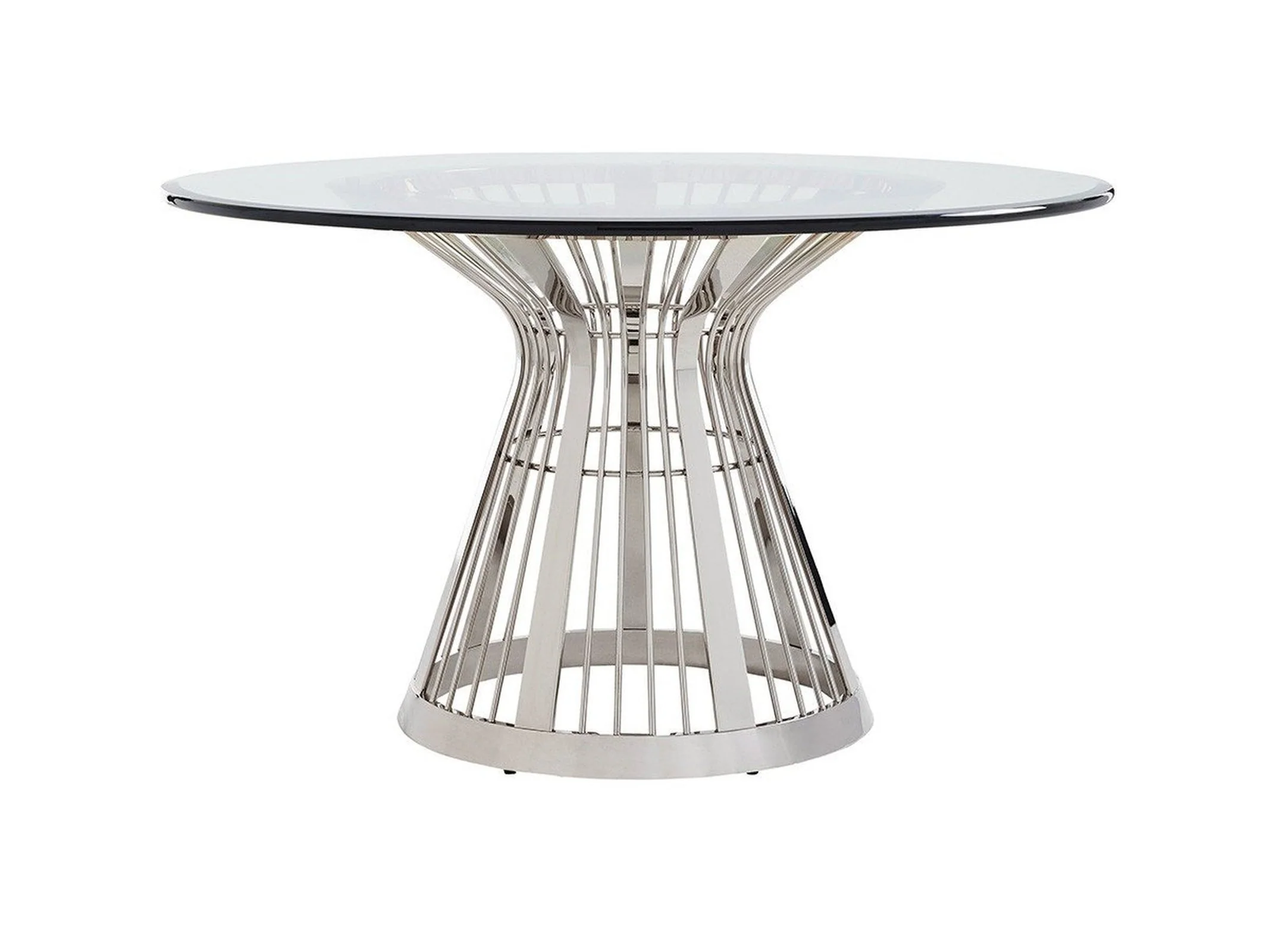 Lexington Ariana Riviera Stainless Dining Table with Glass Top - Image 5
