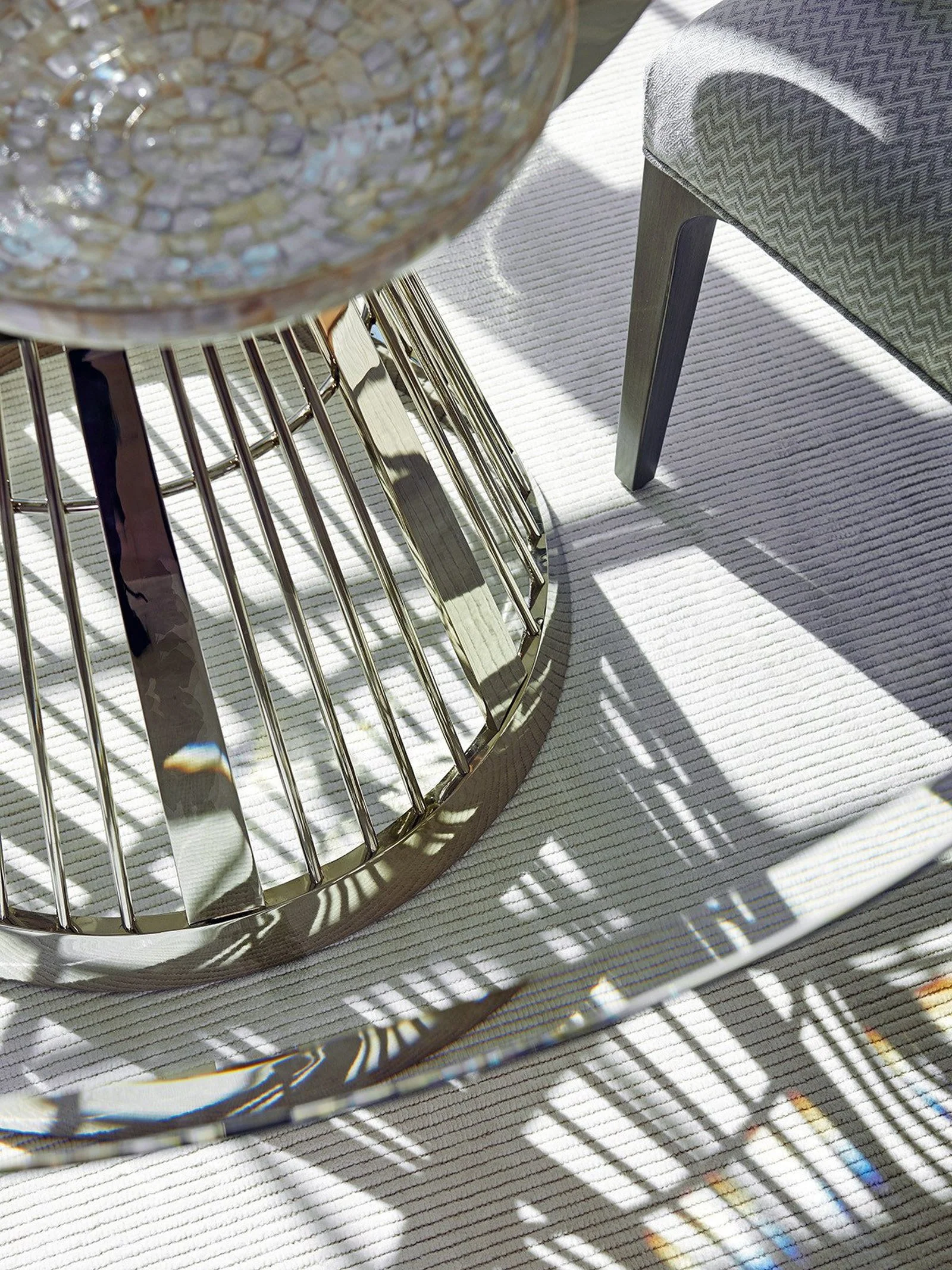 Lexington Ariana Riviera Stainless Dining Table with Glass Top - Image 6