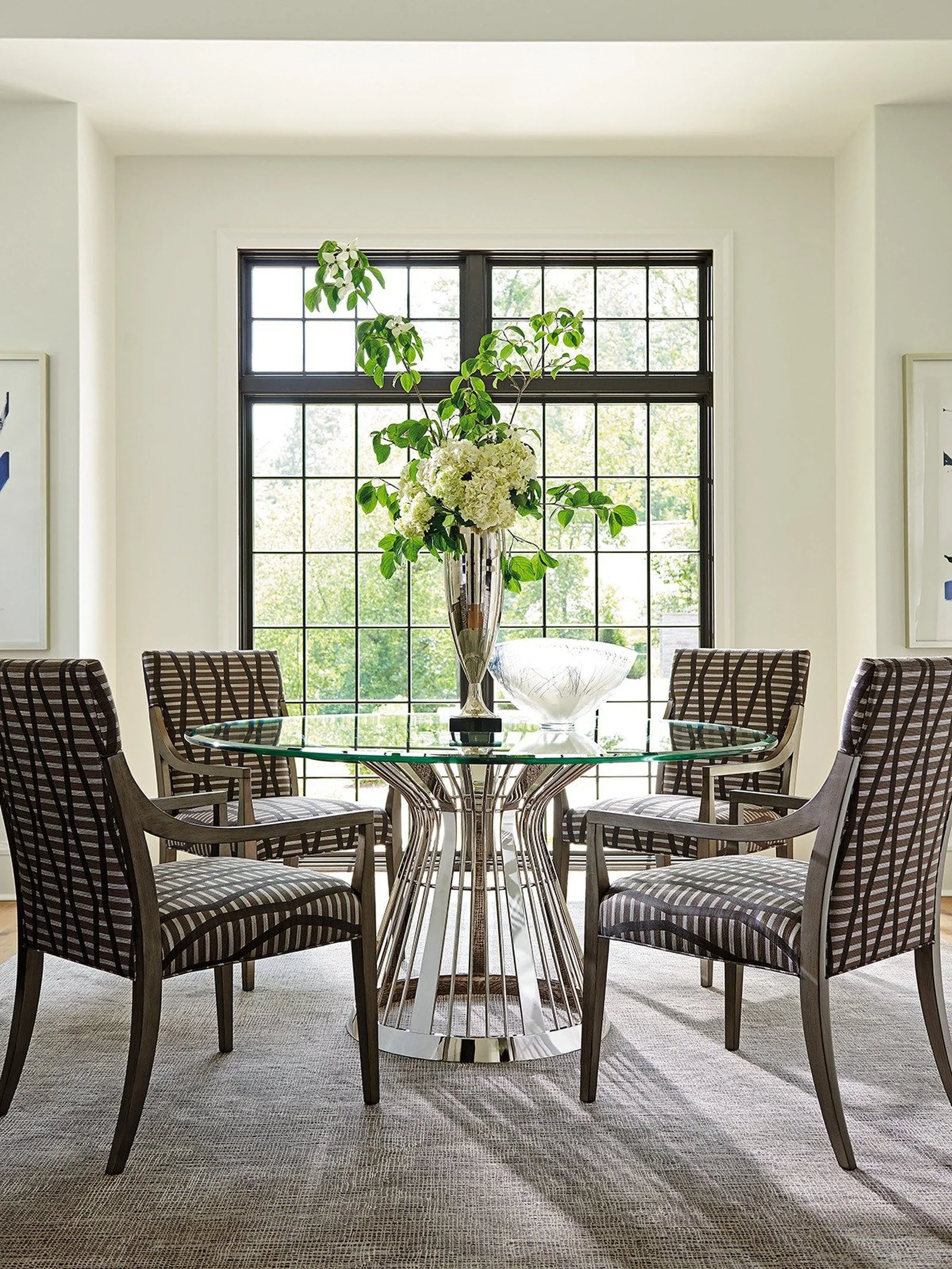 Lexington Ariana Riviera Stainless Dining Table with Glass Top - Image 8