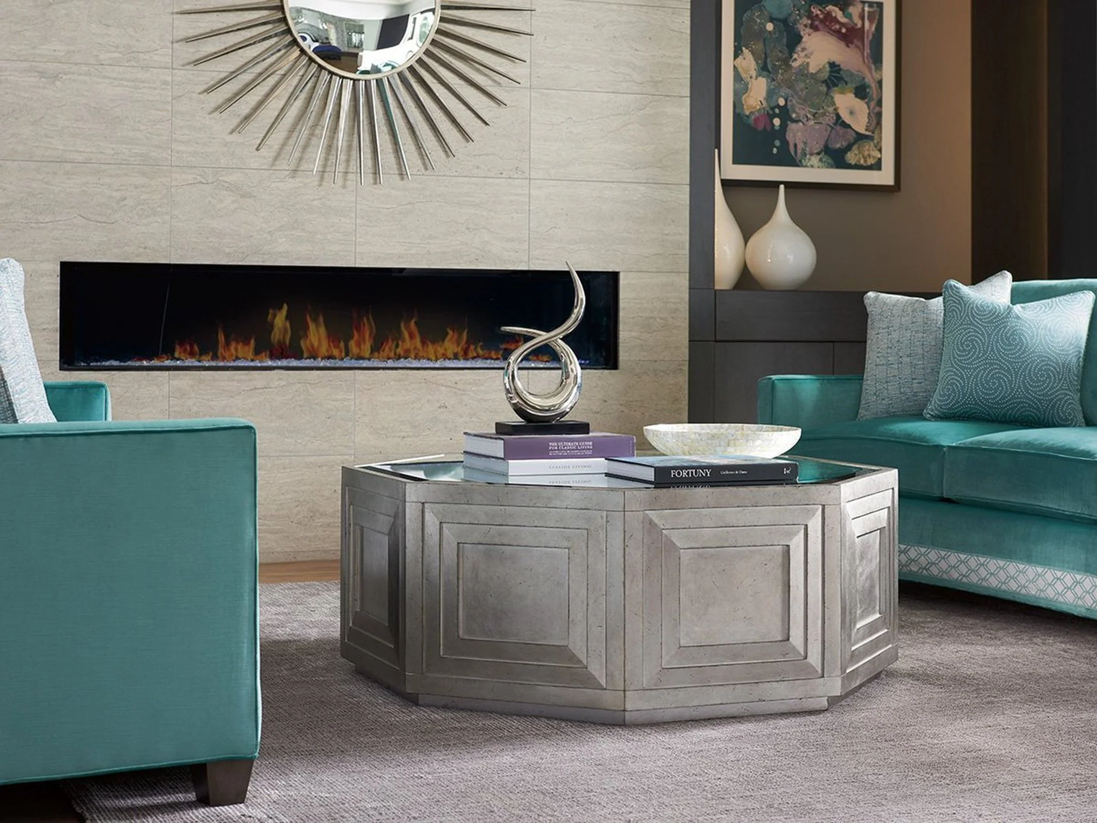 Lexington Ariana Rochelle Octagonal Cocktail Table - Image 2