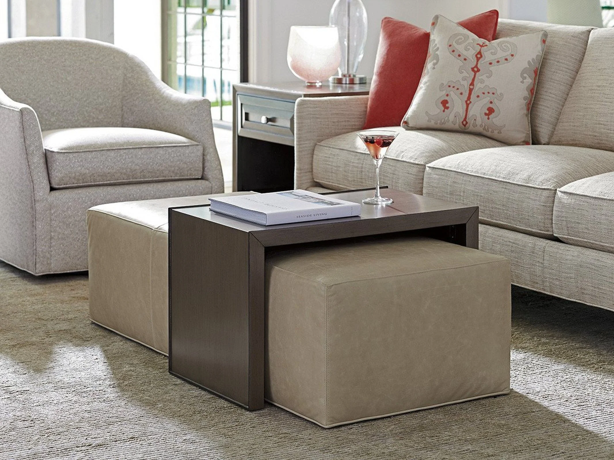 Lexington Ariana Savona Cocktail Ottoman With Slide - Image 5