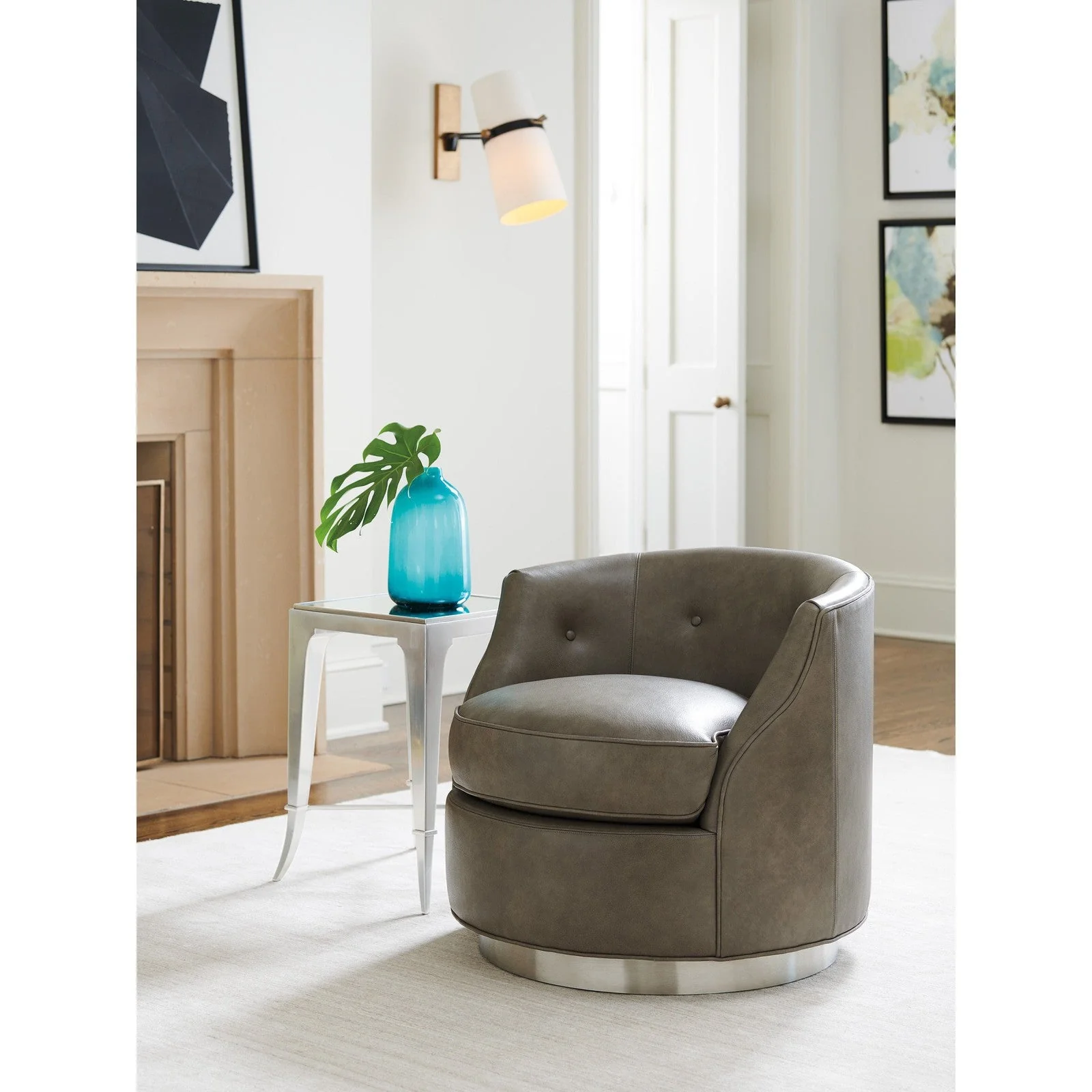 Lexington Avondale Piper Leather Swivel Chair - Image 2