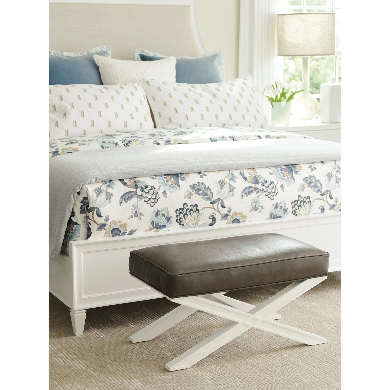 Lexington Avondale Vaughan Leather Ottoman - Image 2