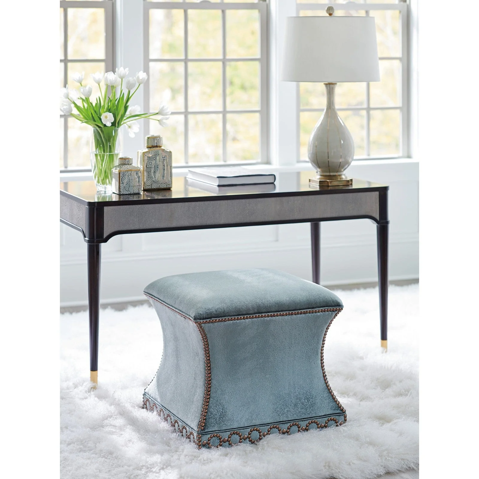 Lexington Carlyle Merino Ottoman - Image 2